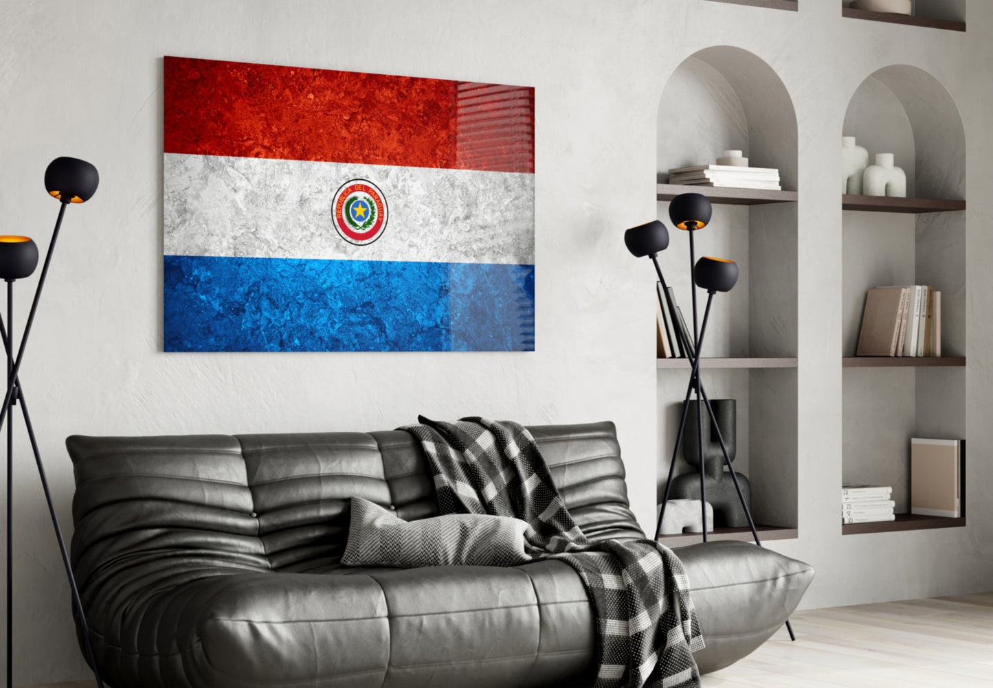 Flag of Paraguay Glass Wall Art-3