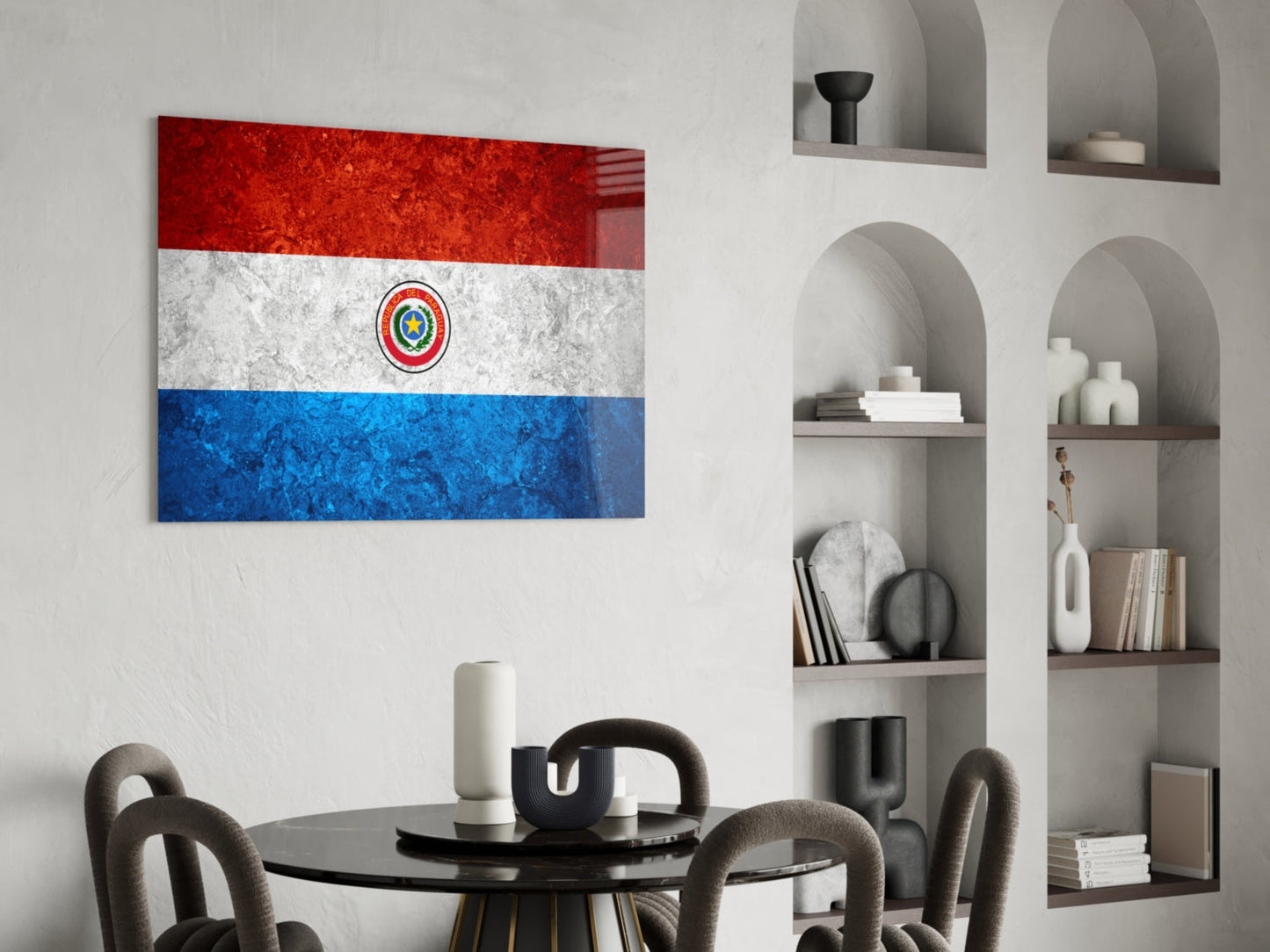 Flag of Paraguay Glass Wall Art-4