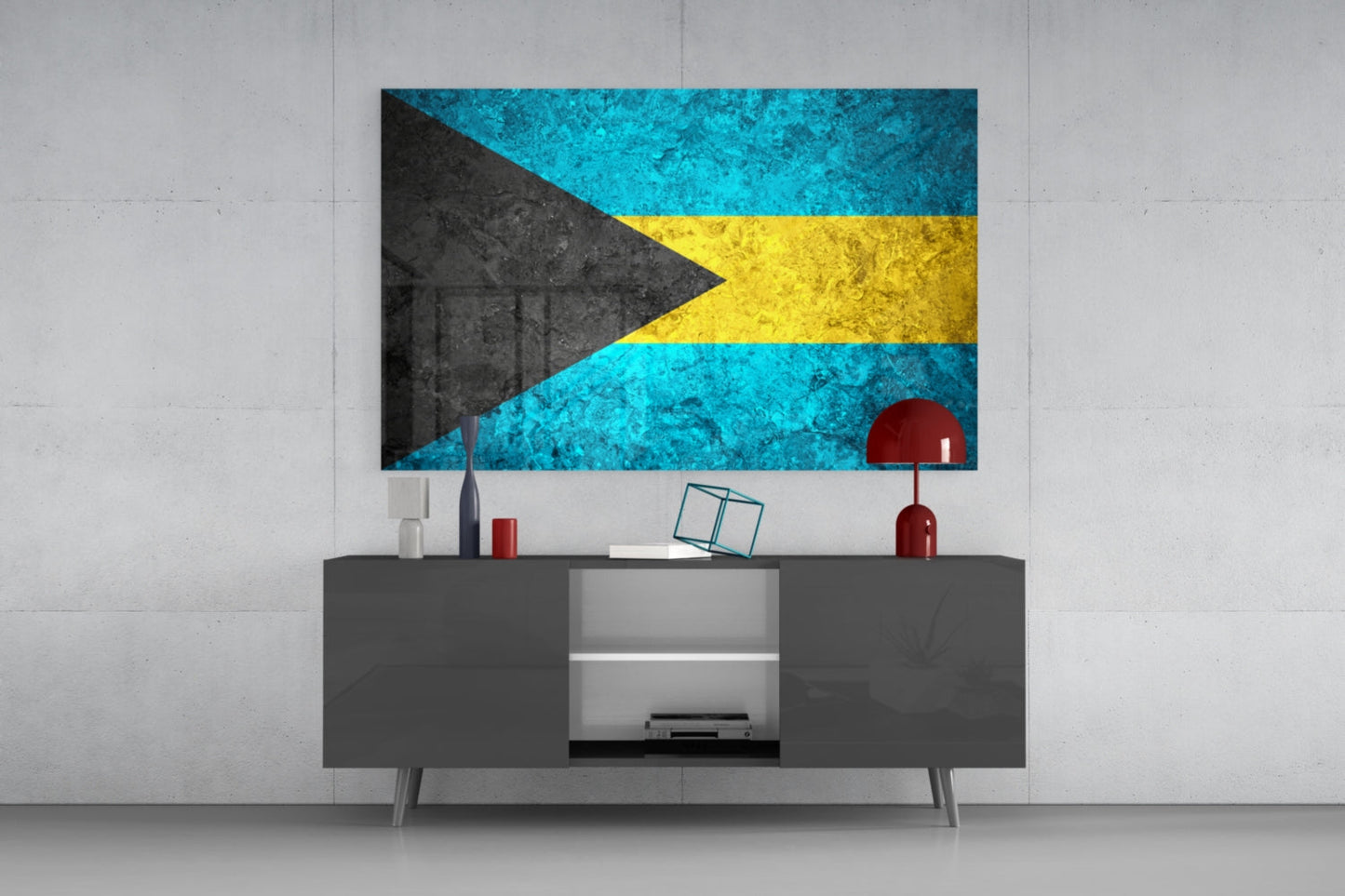 Flag of Bahamas Glass Wall Art