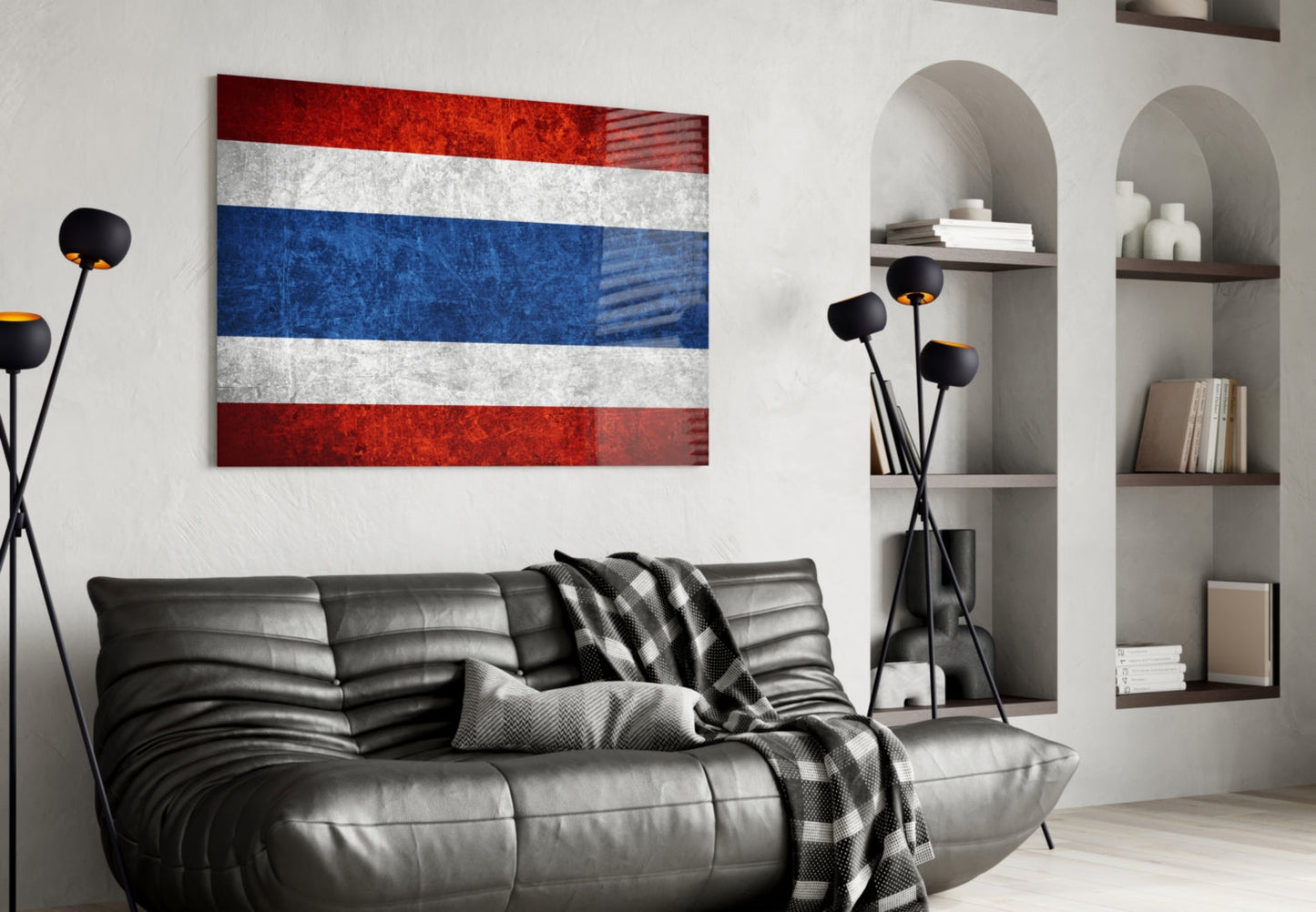 Flag of Tayland Glass Wall Art