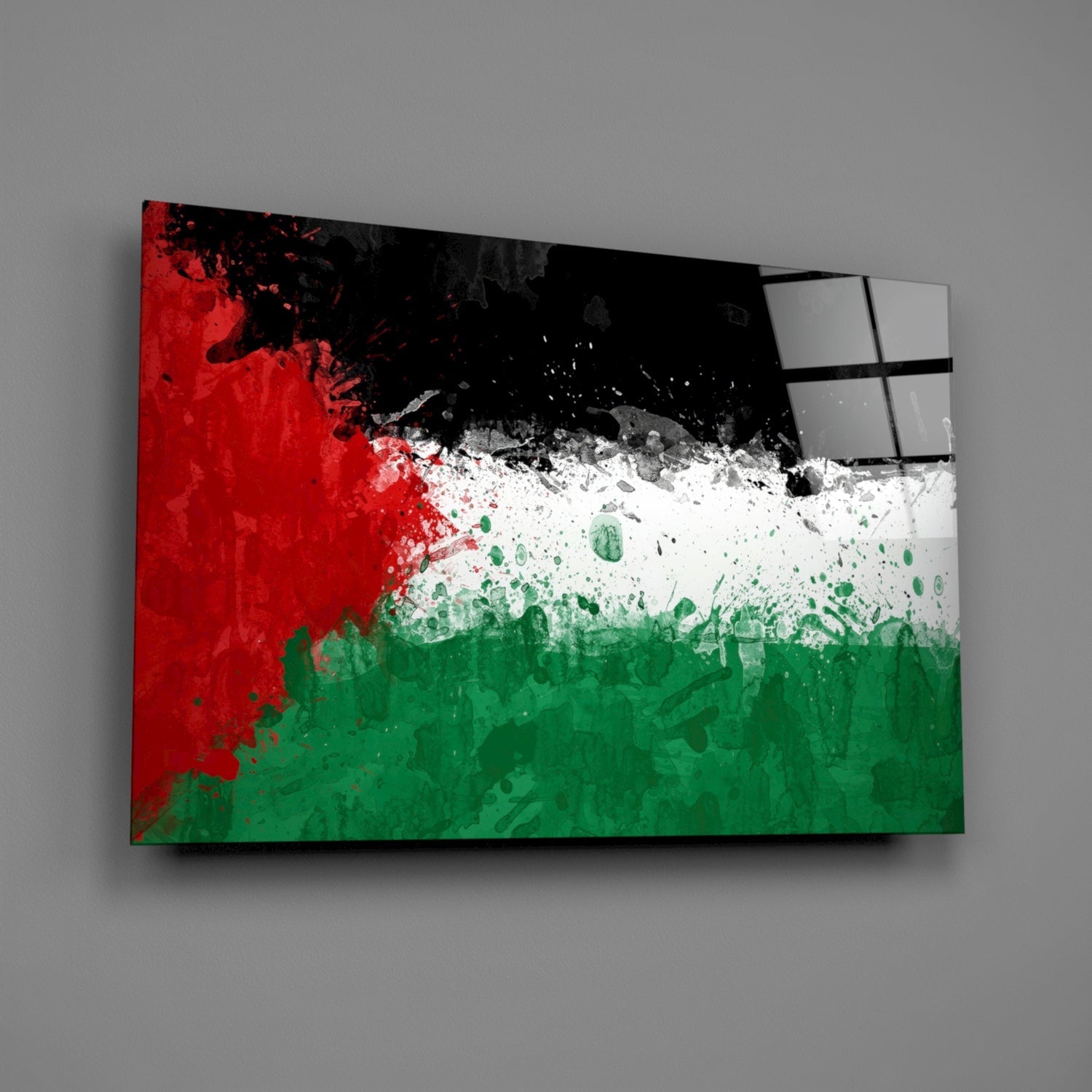 Flag of Palestina Glass Wall Art-1