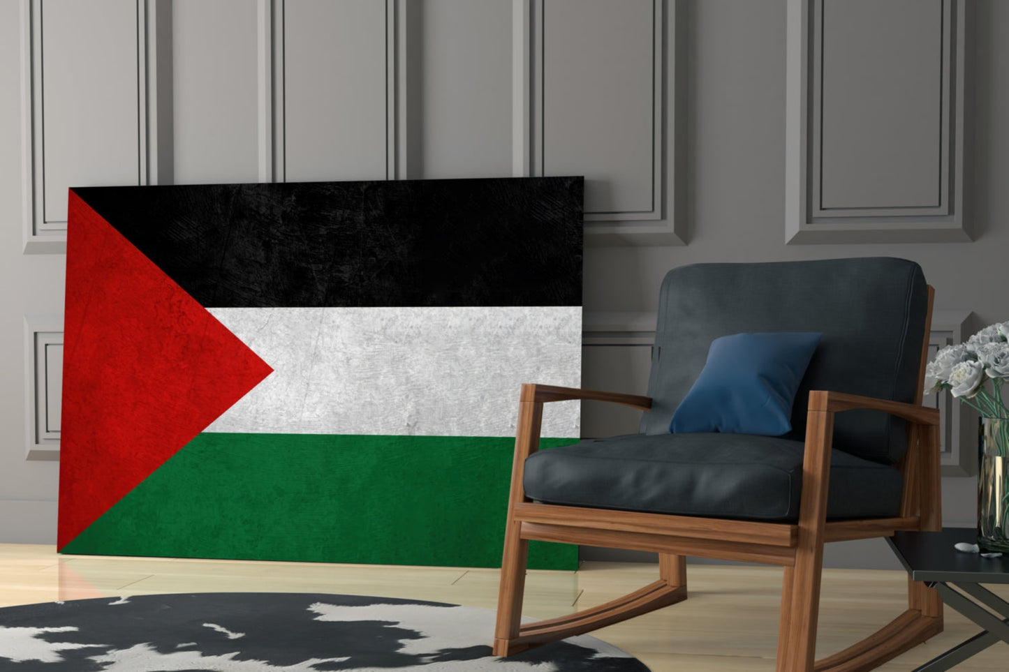 Flag of Palestina Glass Wall Art