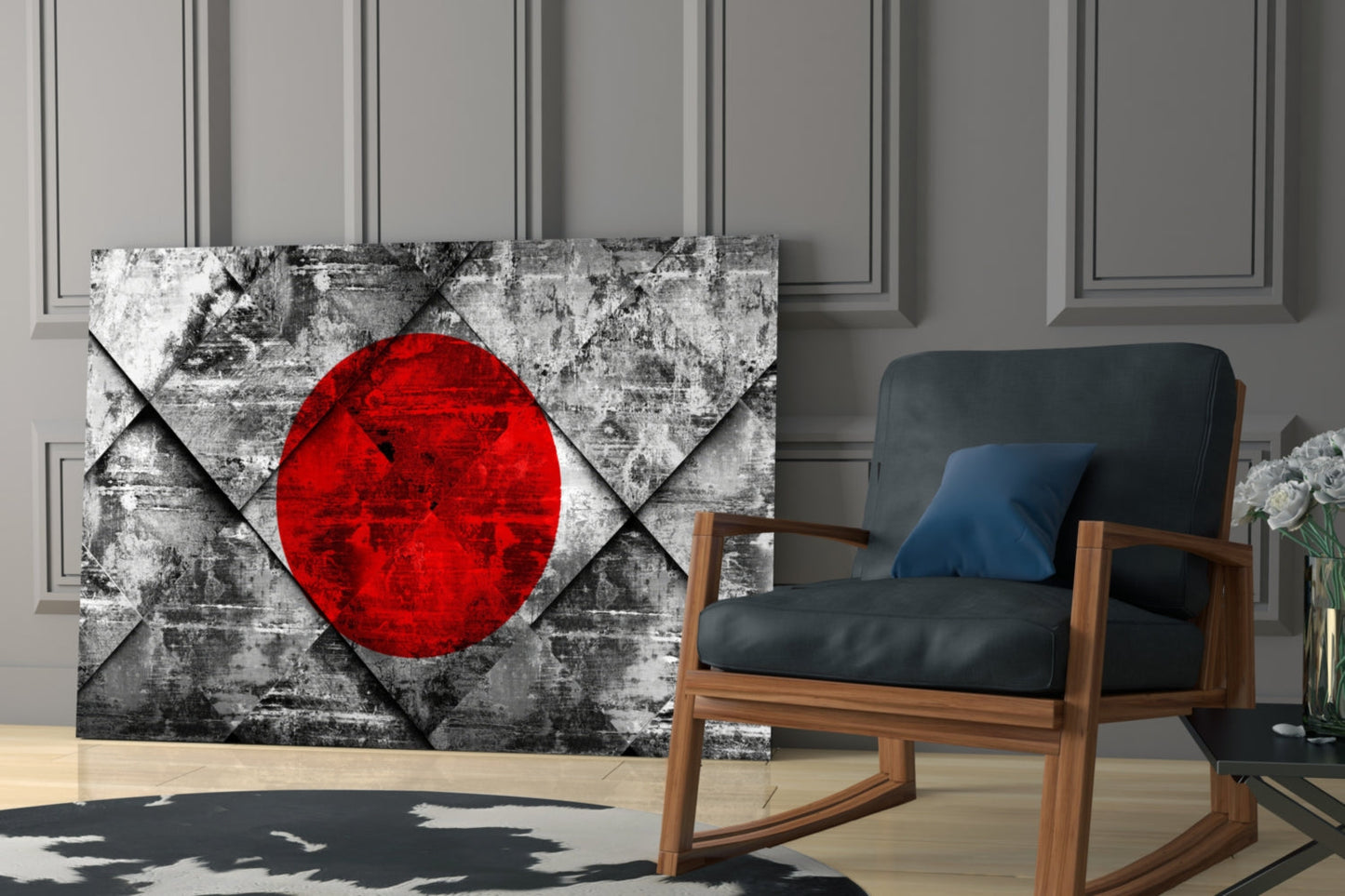 Flag of Japan Glass Wall Art