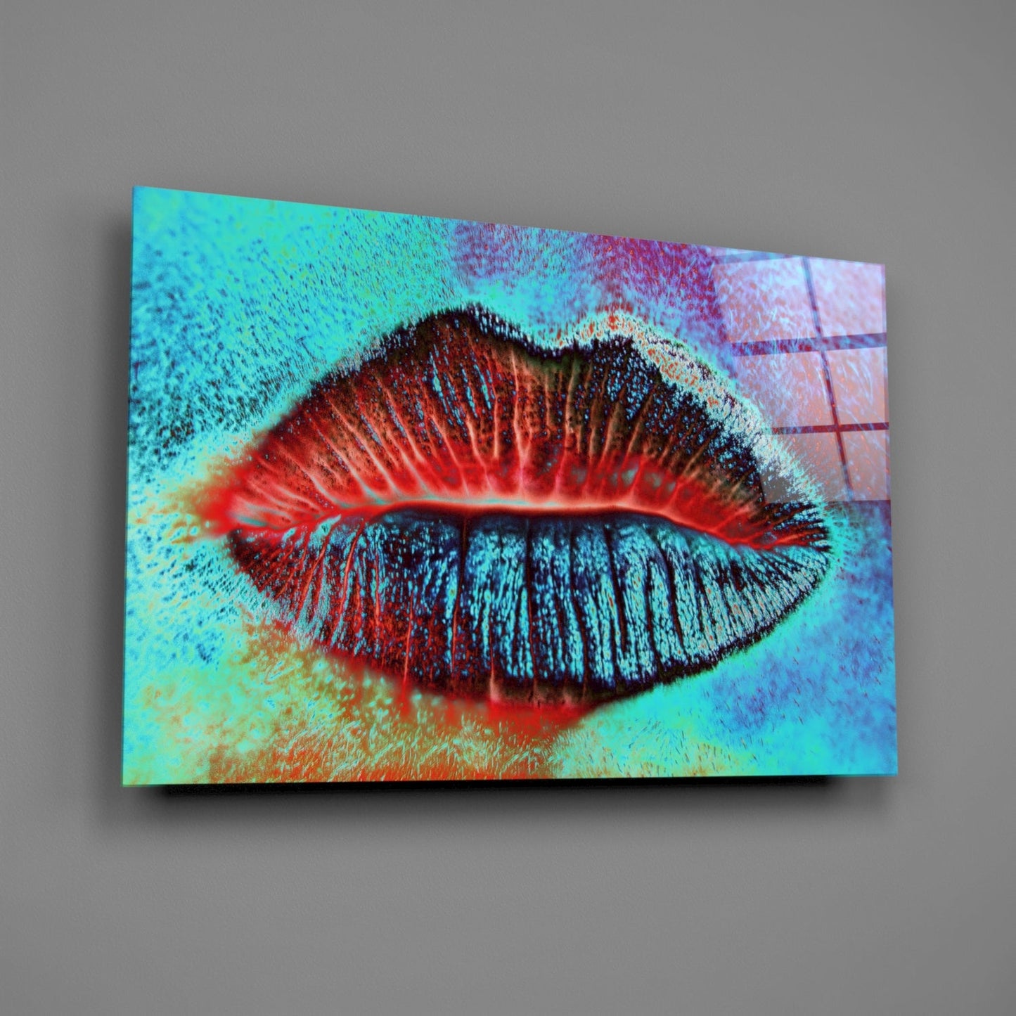 Lips Glass Wall Art