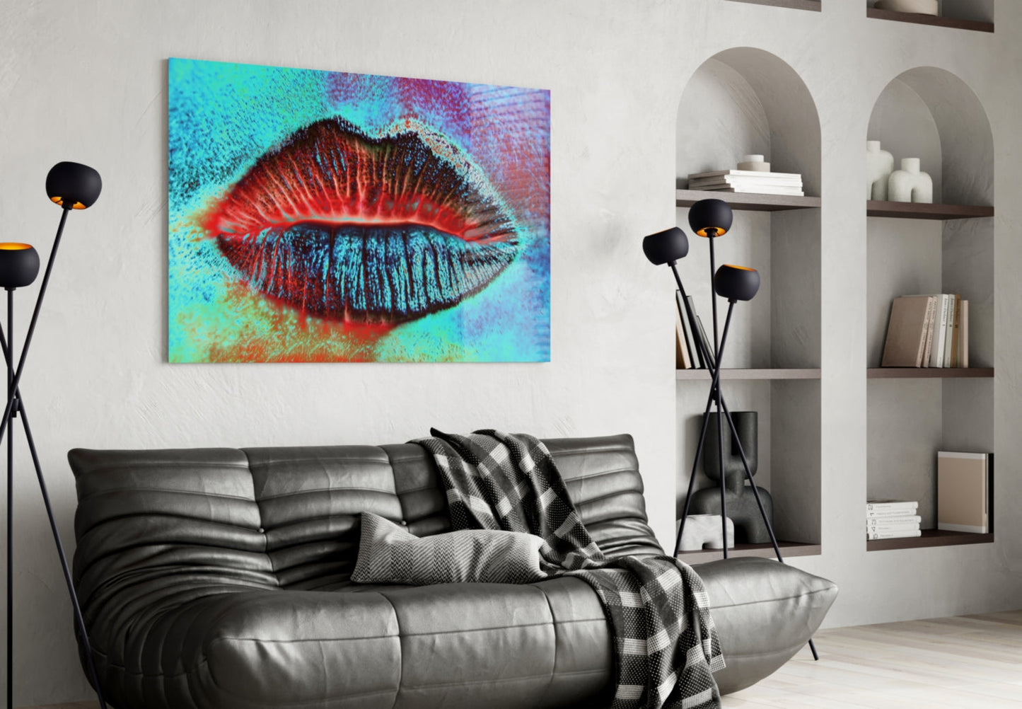 Lips Glass Wall Art