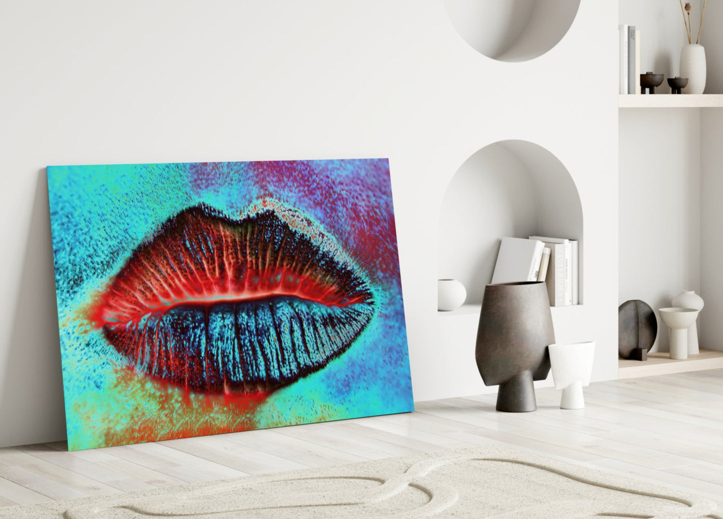 Lips Glass Wall Art