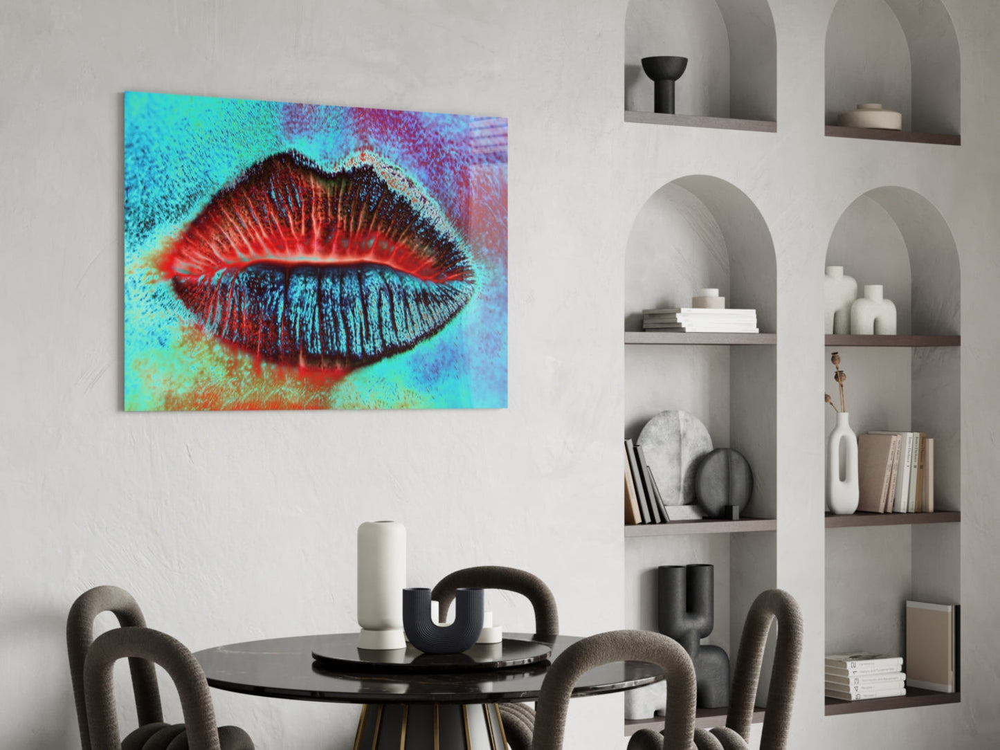 Lips Glass Wall Art