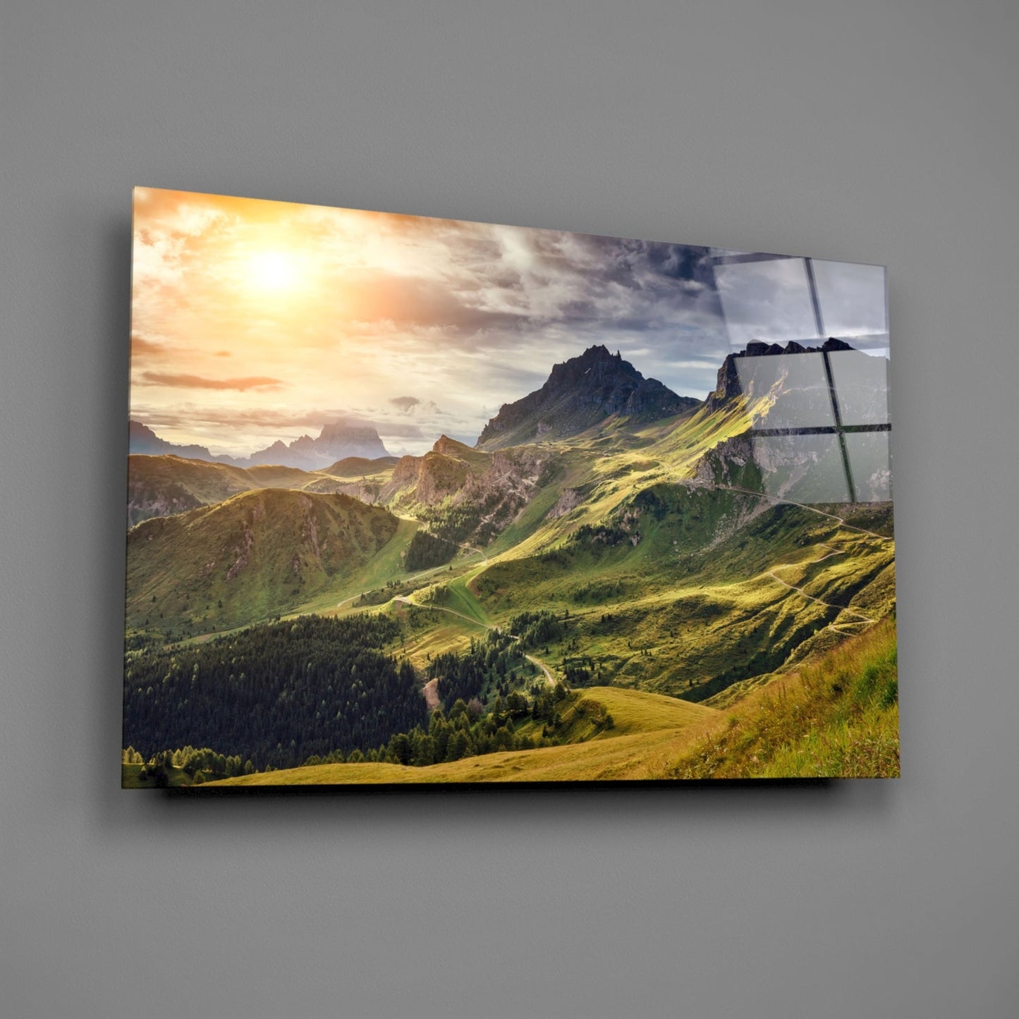 Mountain View Glass Wall Art