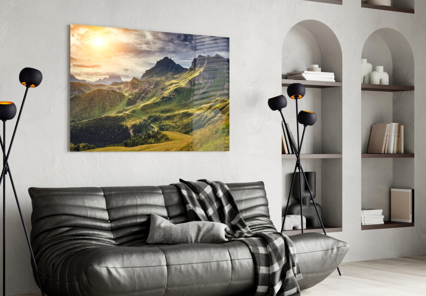 Mountain View Glass Wall Art