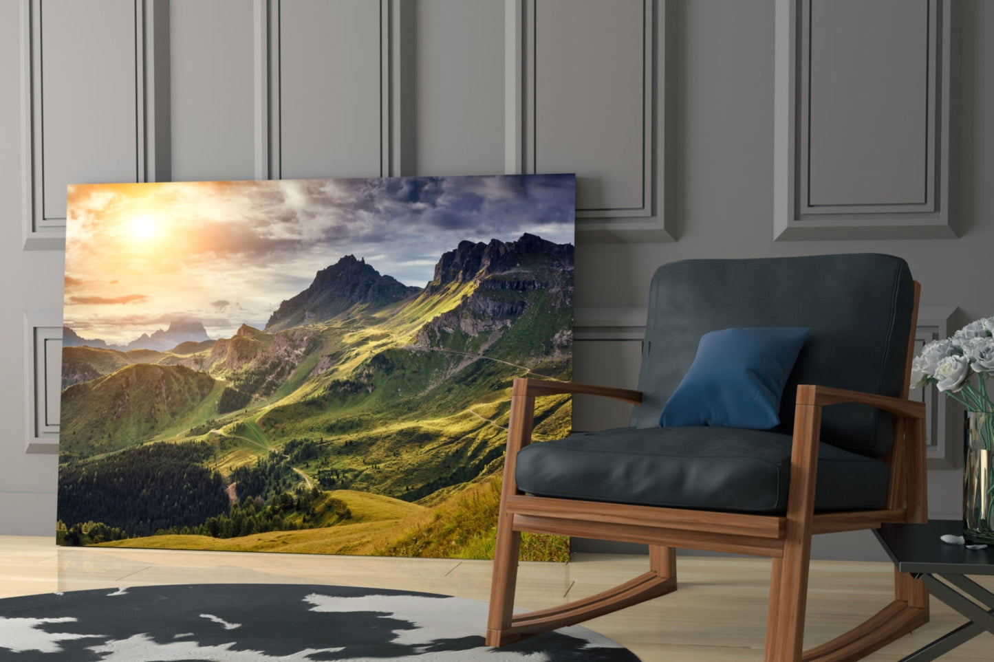Mountain View Glass Wall Art