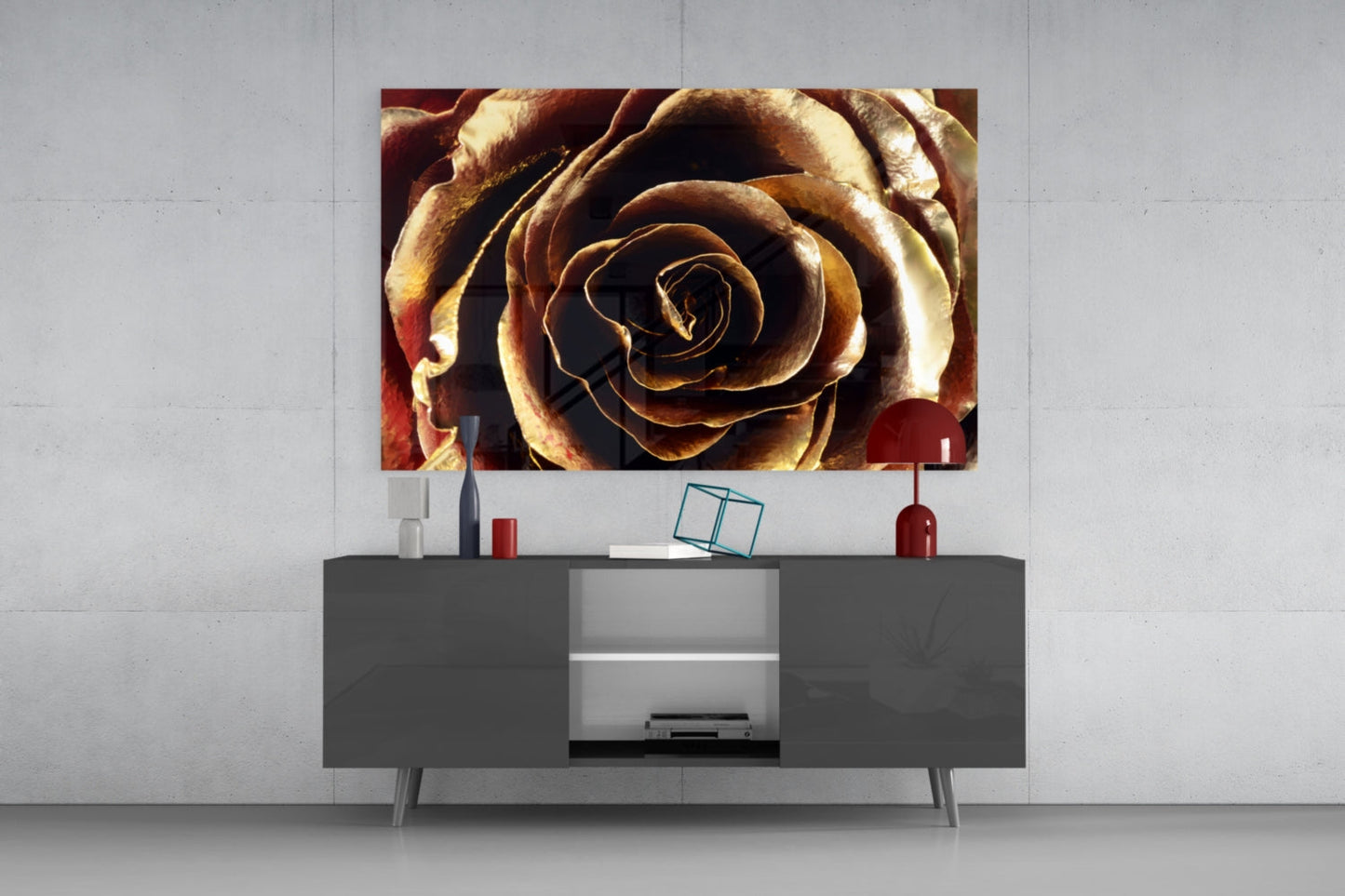 Rose Glass Wall Art