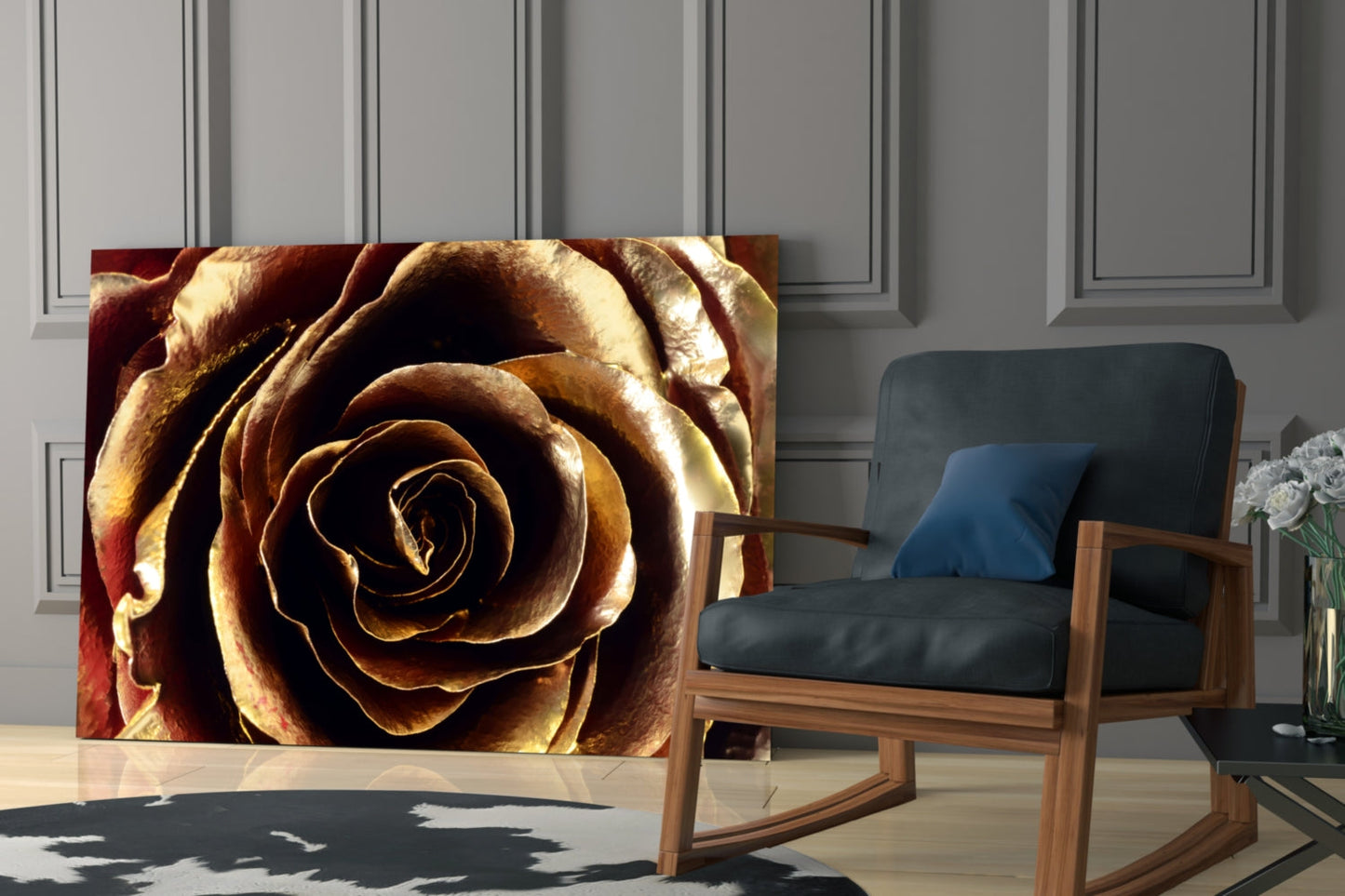 Rose Glass Wall Art
