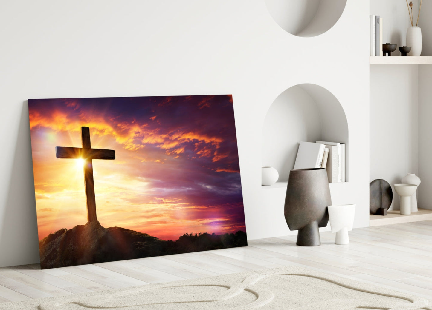 Cross Glass Wall Art