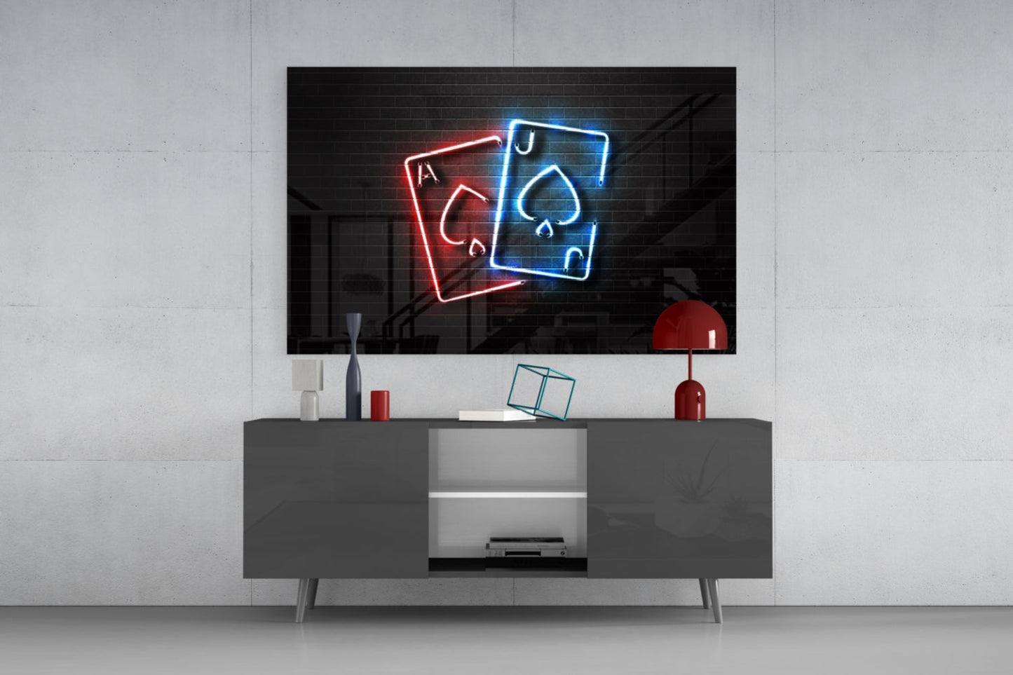 Ace and Joker Glass Wall Art