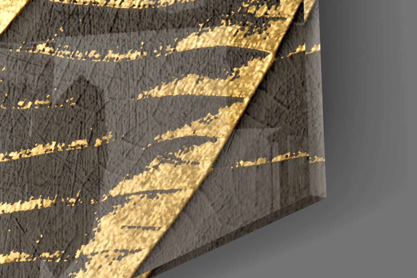 Golden Leaf Glass Wall Art