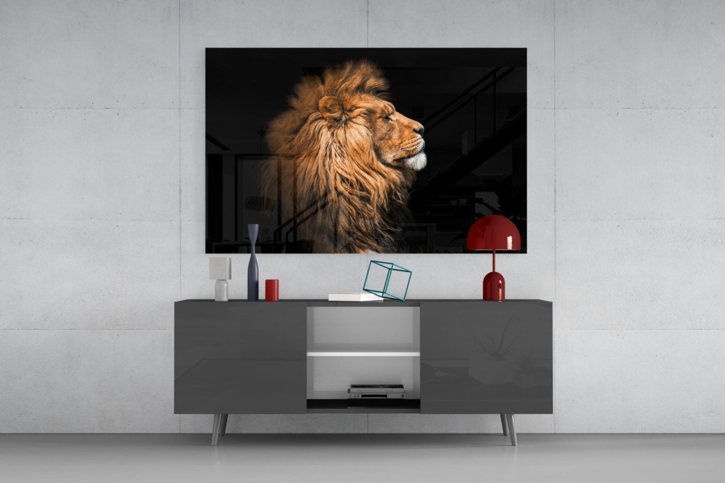 Lion Glass Wall Art