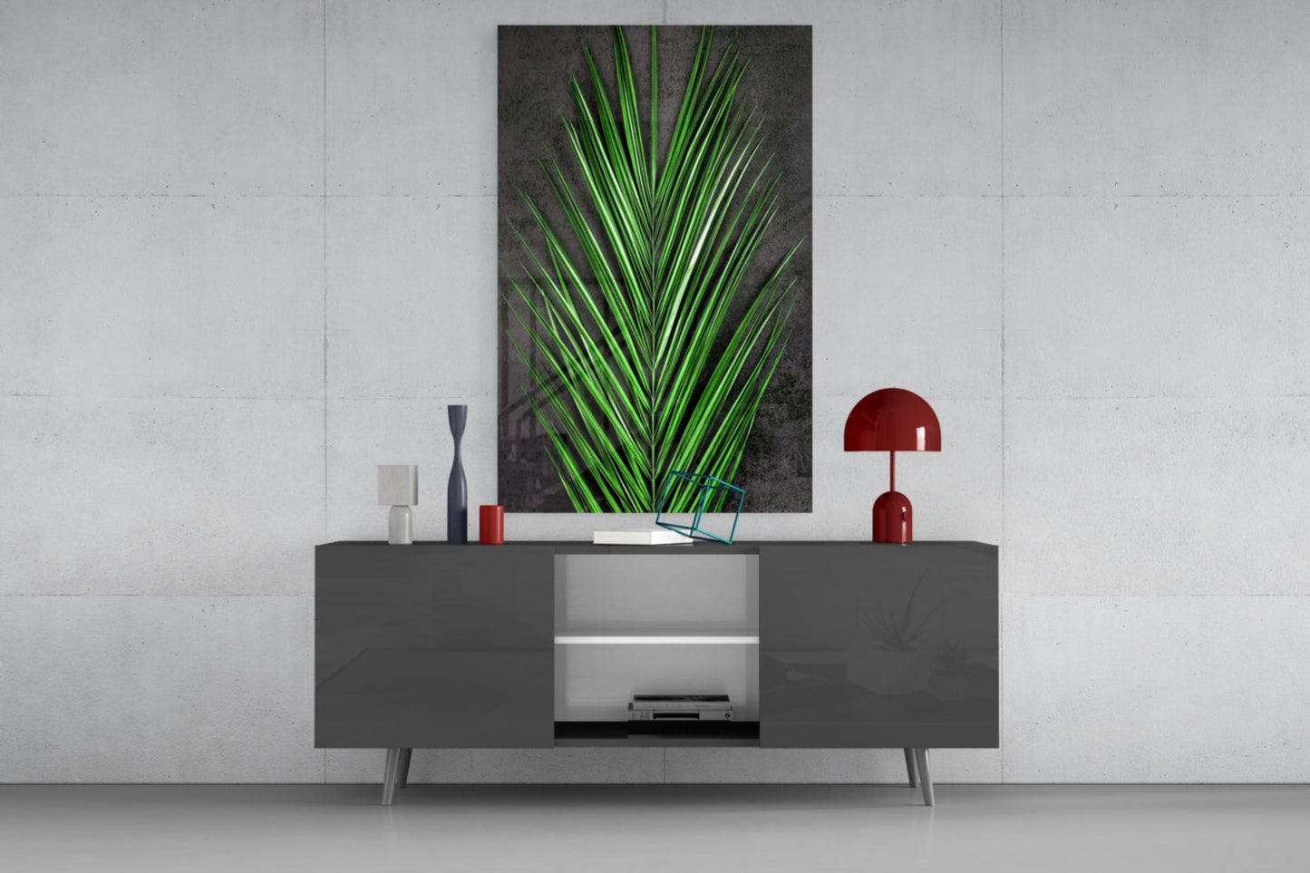 Areca Bunch Glass Wall Art