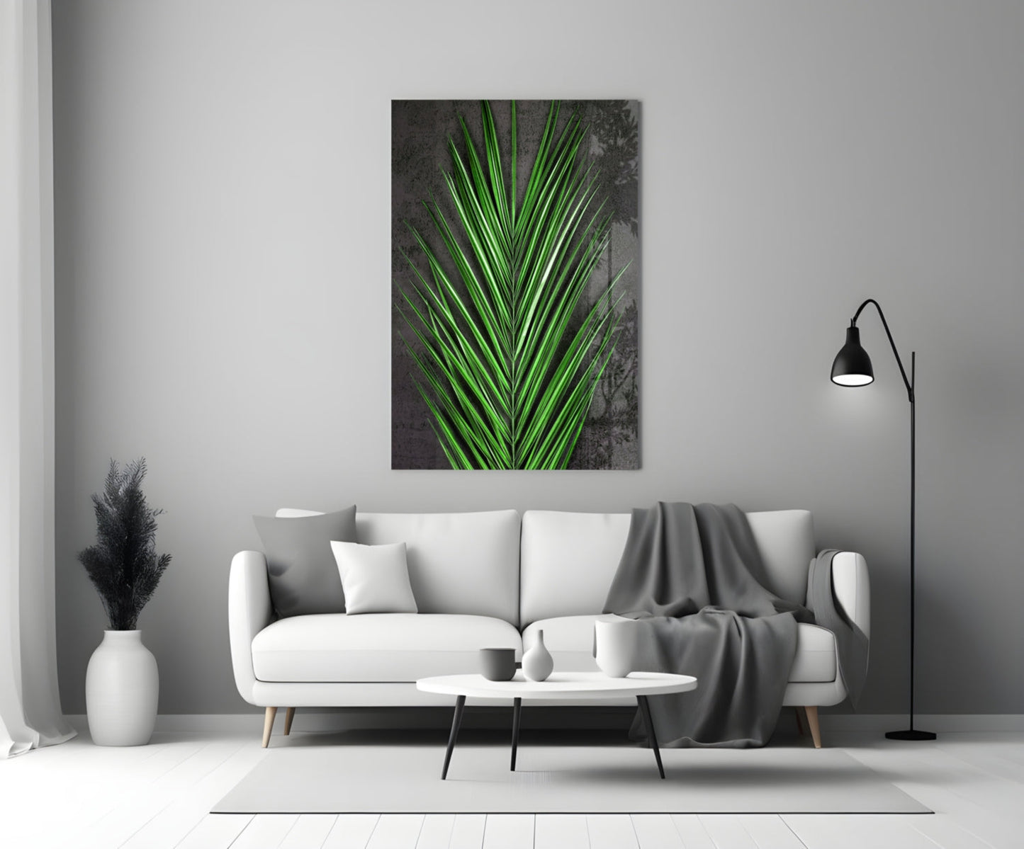Areca Bunch Glass Wall Art