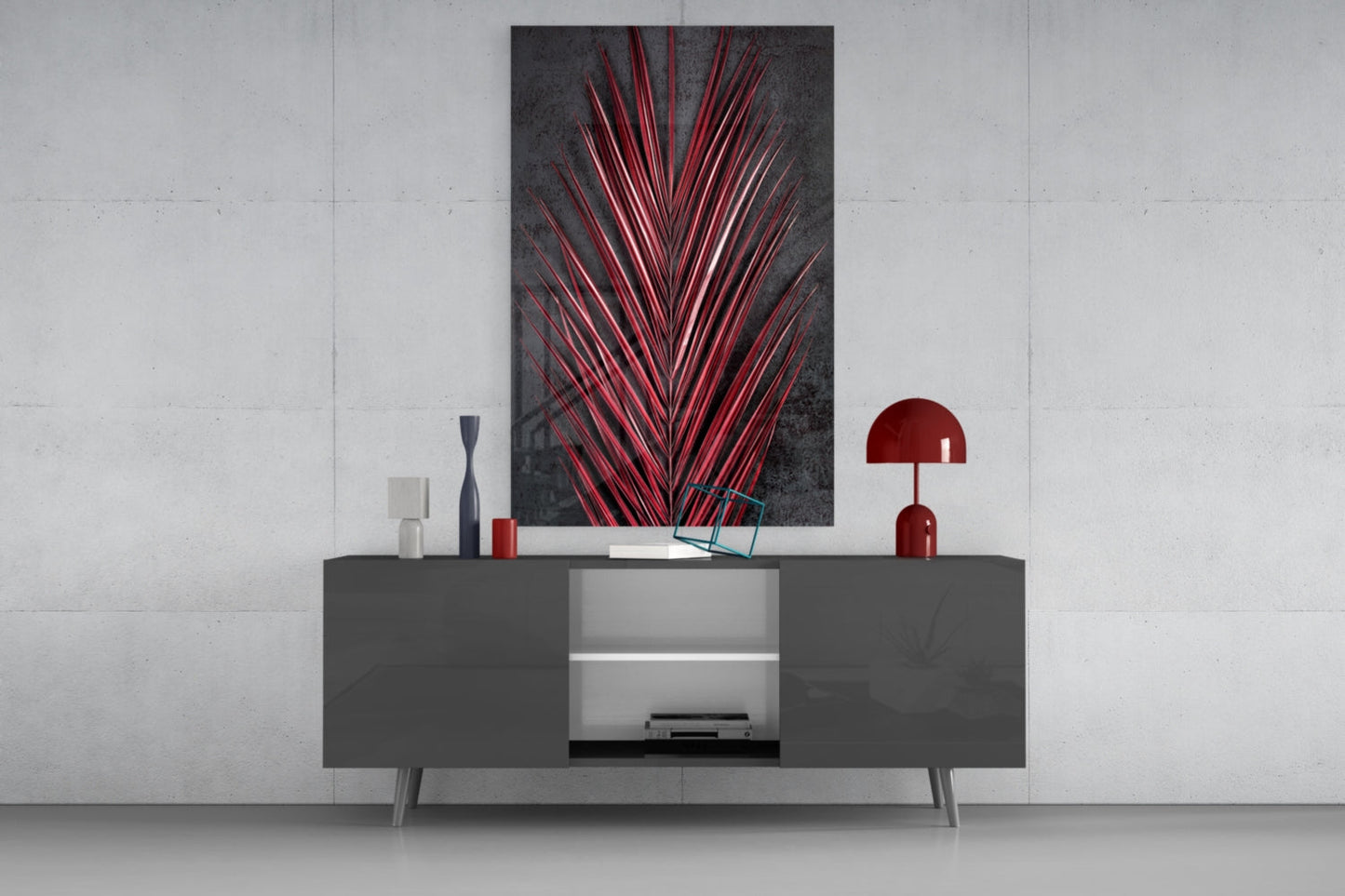 Areca Bunch Glass Wall Art