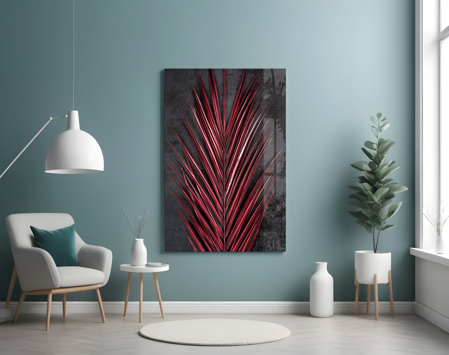 Areca Bunch Glass Wall Art