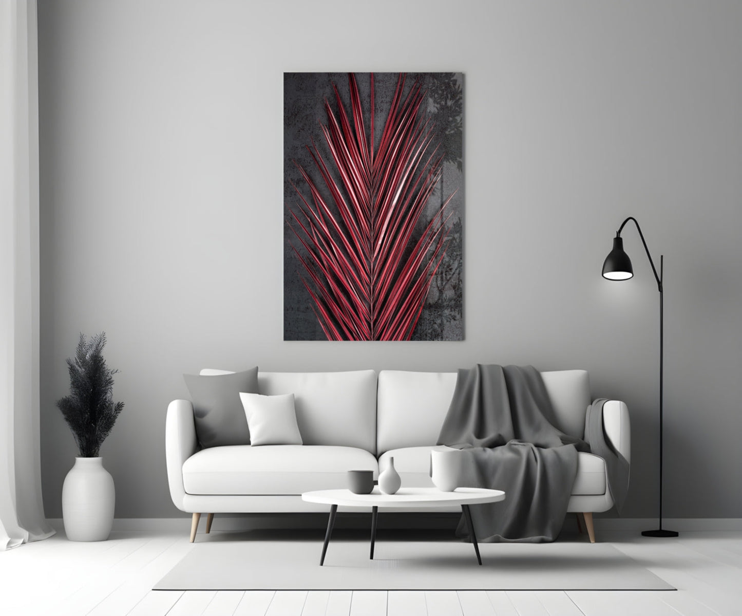 Areca Bunch Glass Wall Art