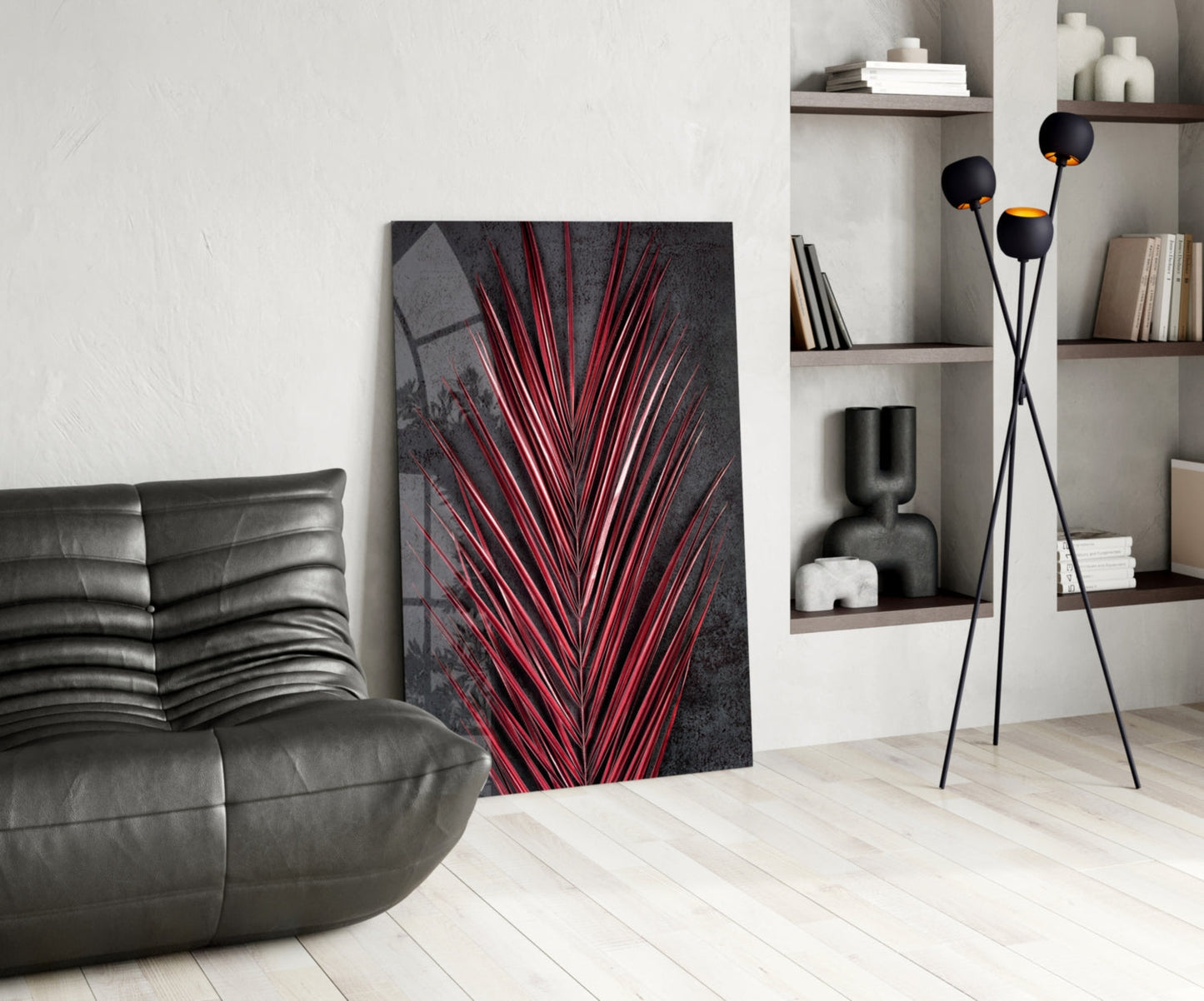 Areca Bunch Glass Wall Art