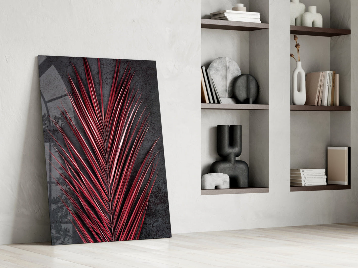 Areca Bunch Glass Wall Art