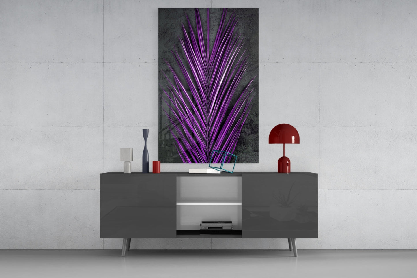 Areca Bunch Glass Wall Art