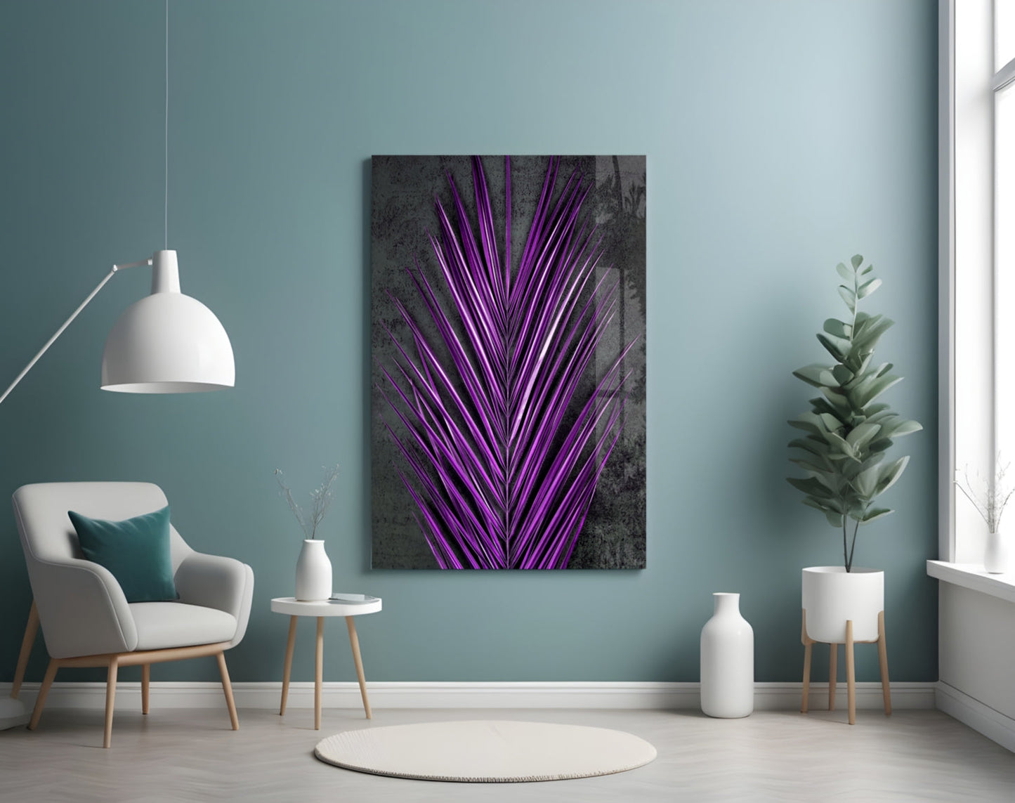 Areca Bunch Glass Wall Art