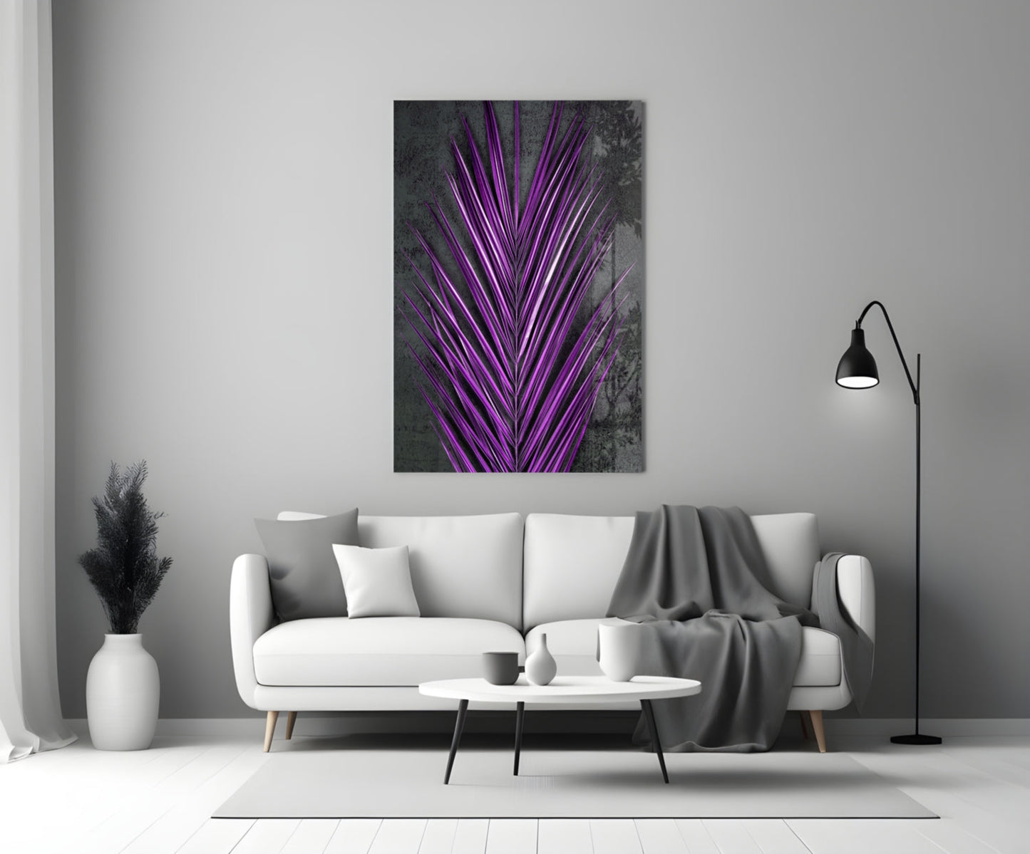 Areca Bunch Glass Wall Art