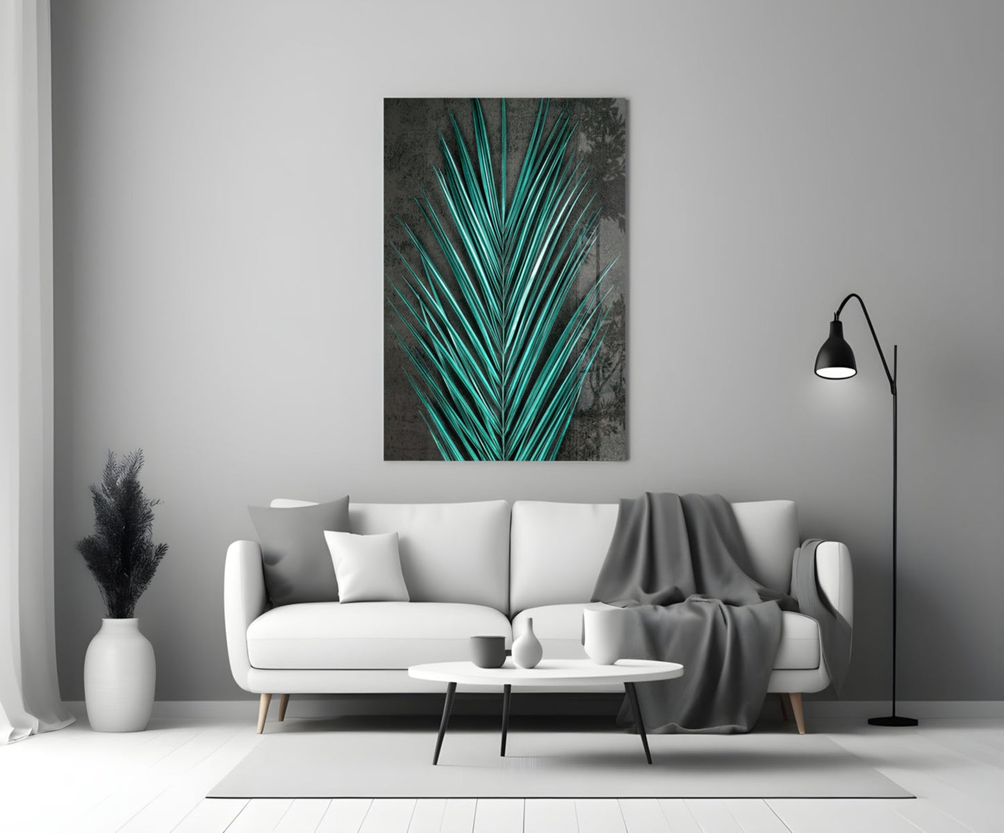 Areca Bunch Glass Wall Art