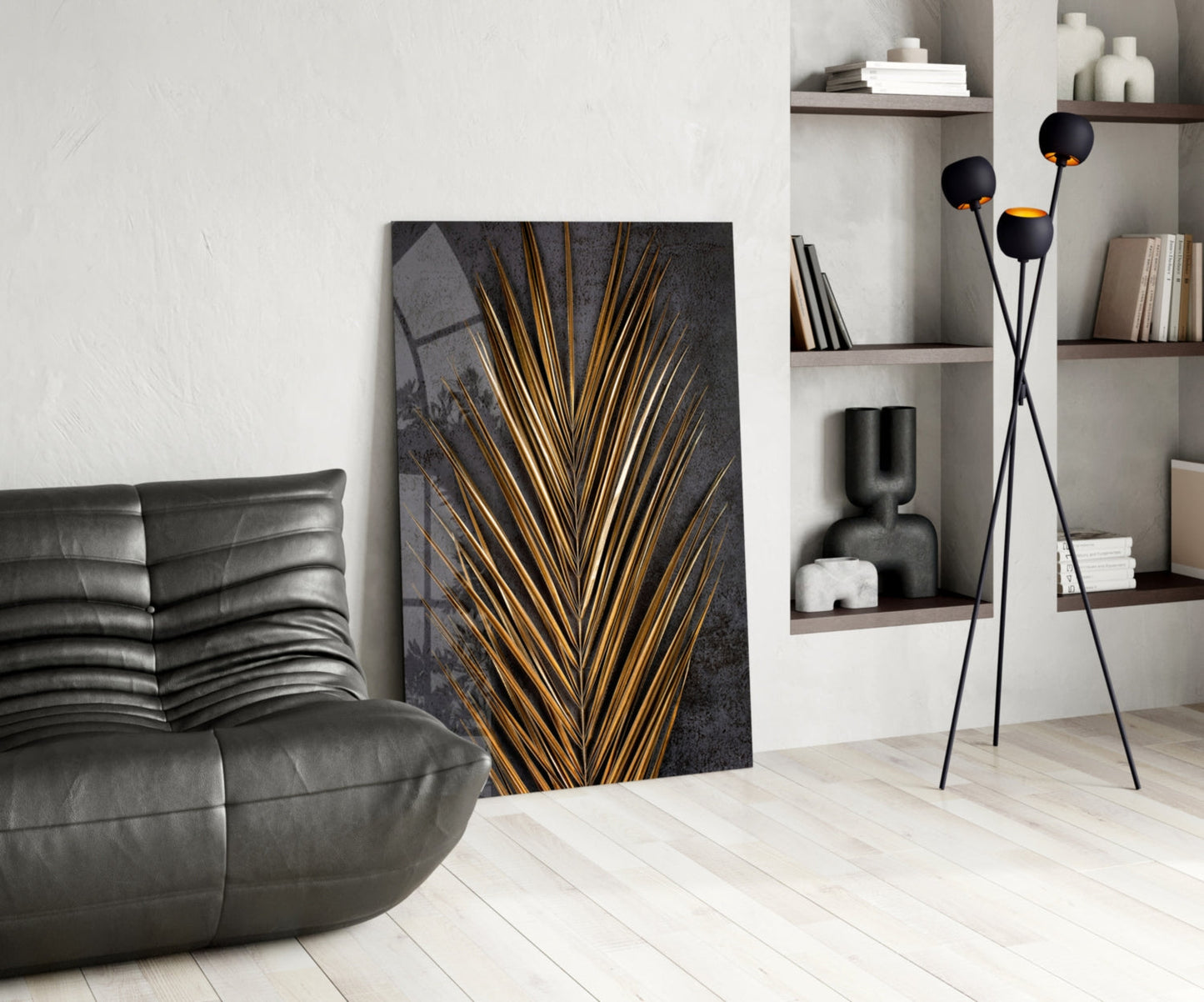 Areca Bunch Glass Wall Art