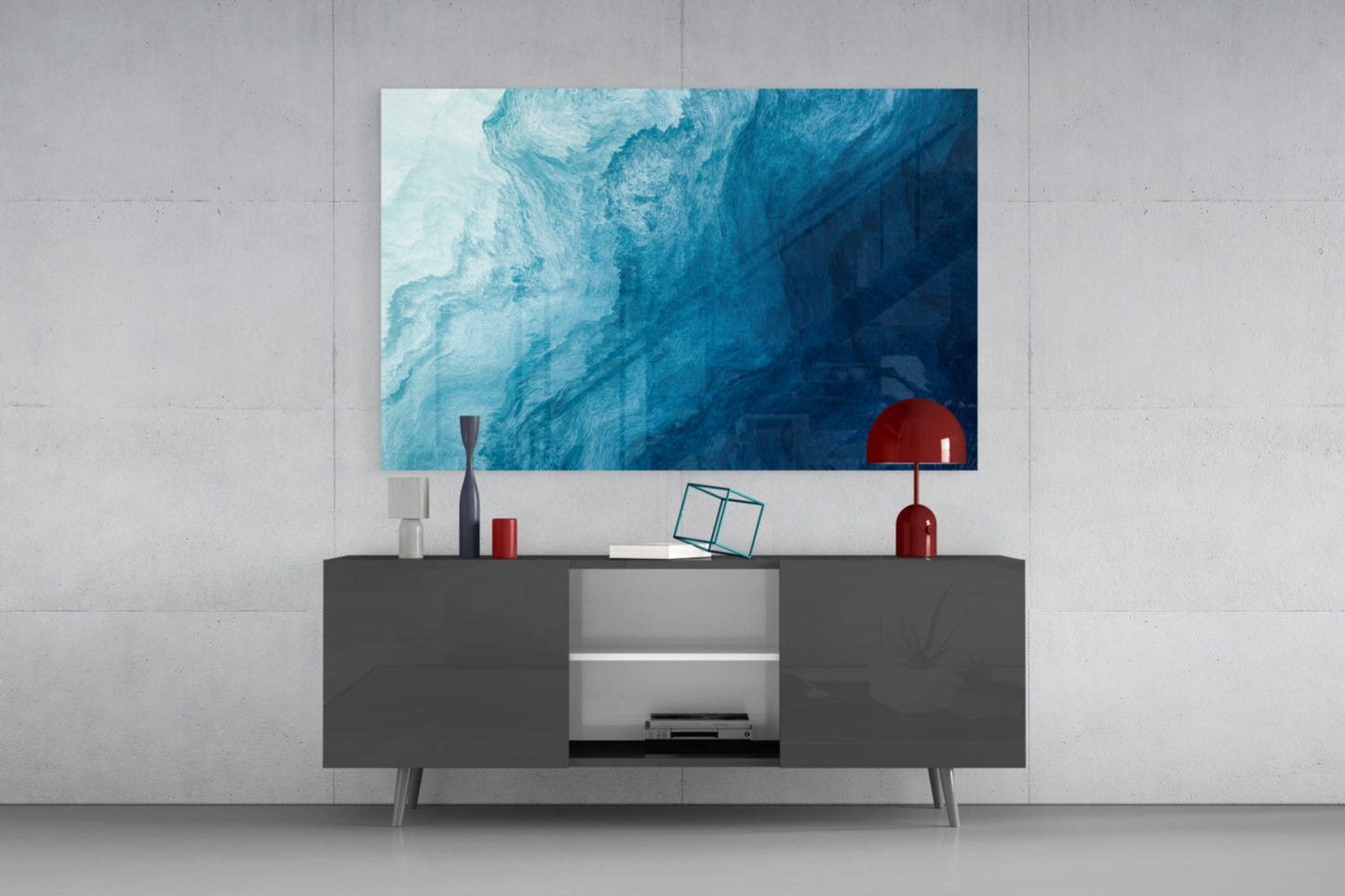 Shades Of Blue Glass Wall Art