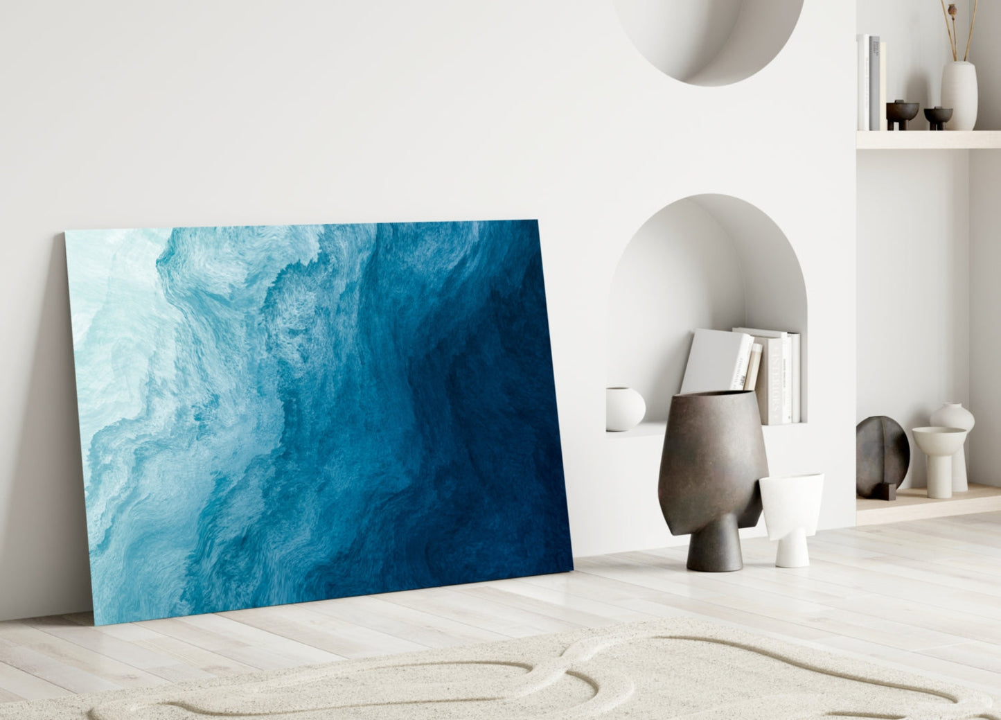 Shades Of Blue Glass Wall Art