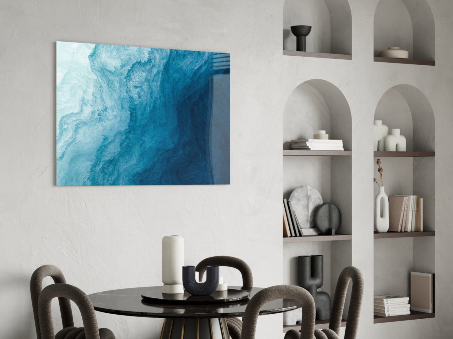 Shades Of Blue Glass Wall Art