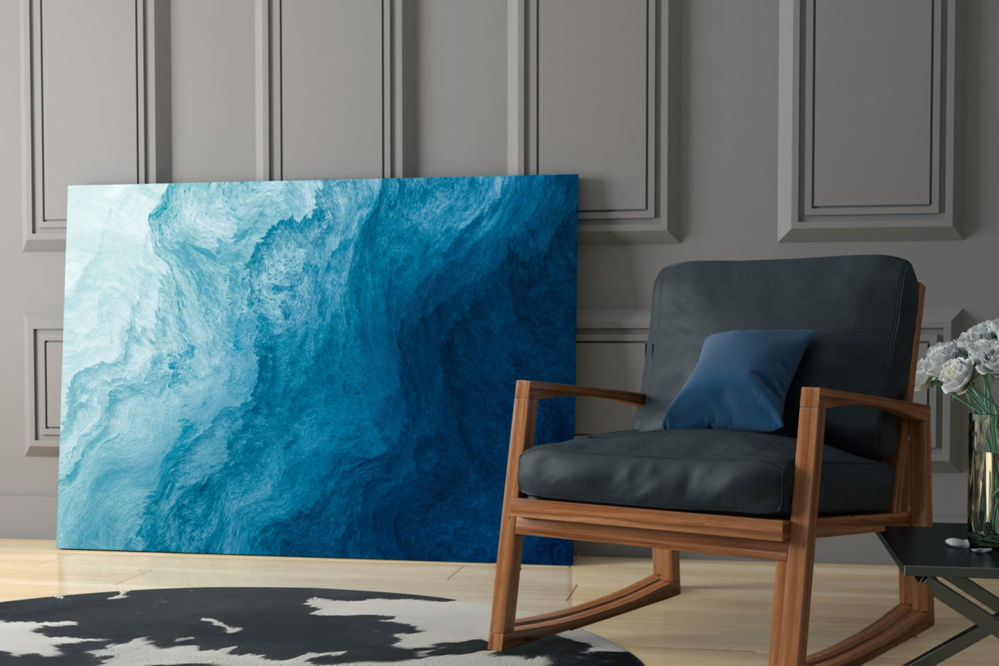 Shades Of Blue Glass Wall Art