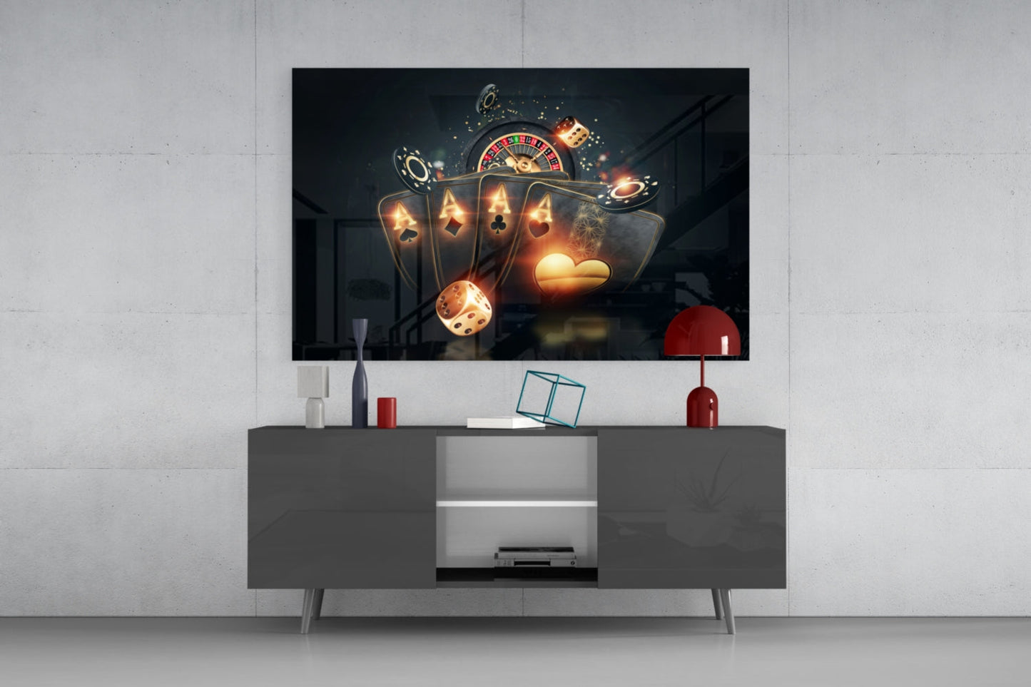 Gambler's Guns Glass Wall Art