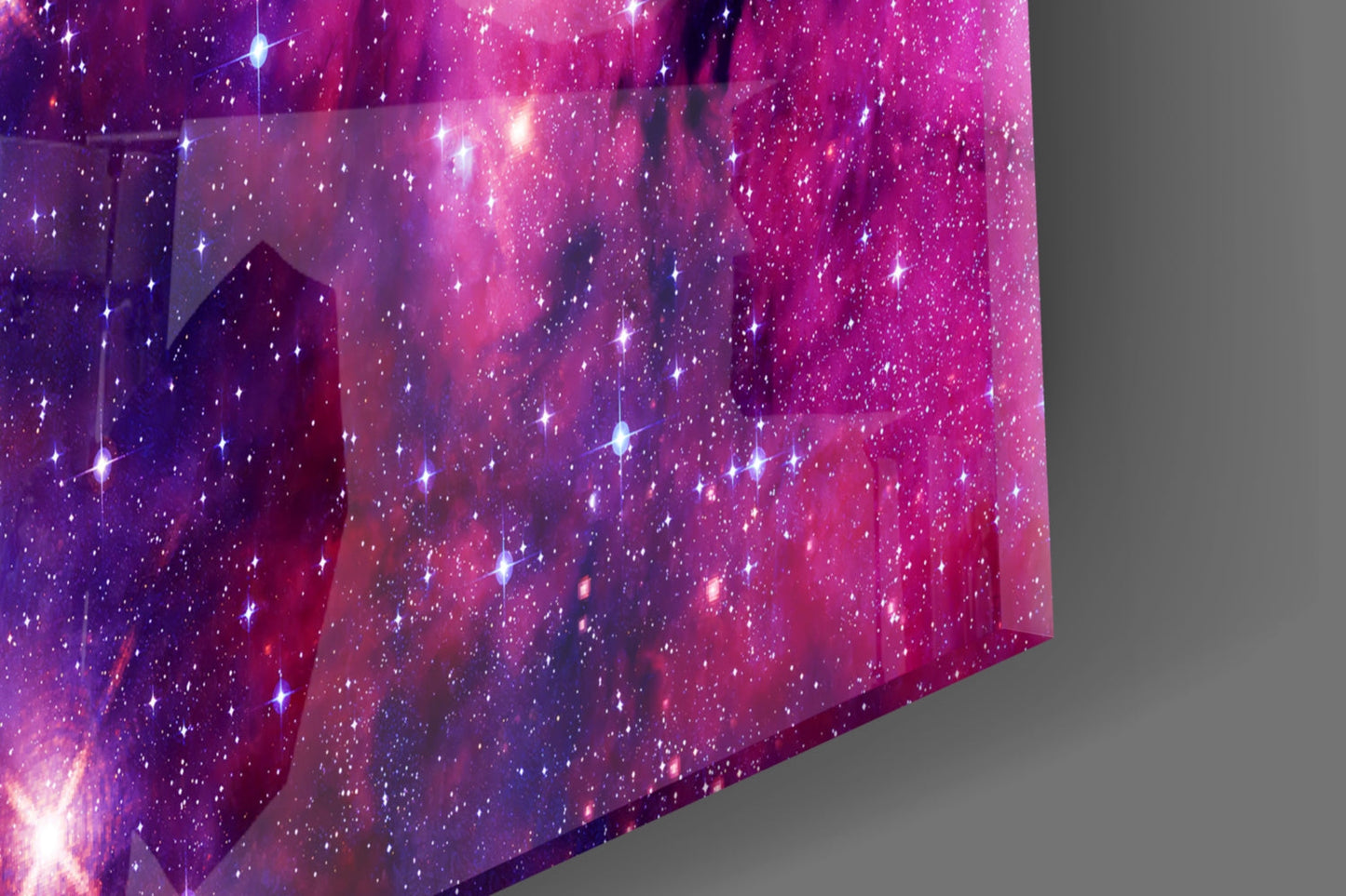 Space Purple Glass Wall Art