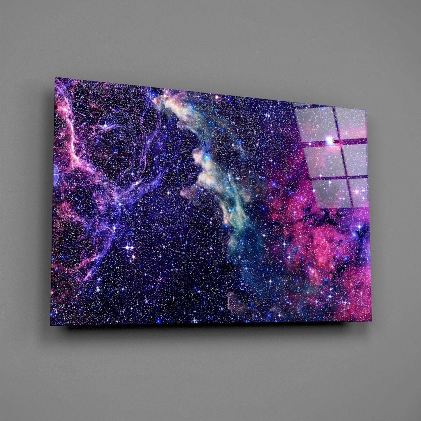 Space Purple Glass Wall Art