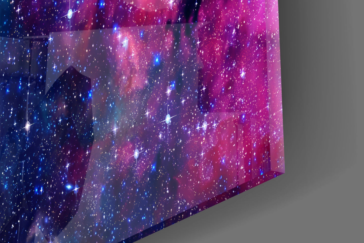 Space Purple Glass Wall Art