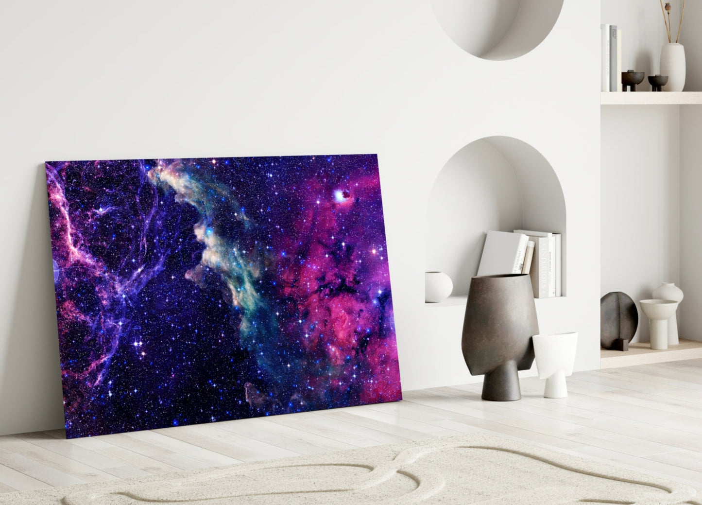 Space Purple Glass Wall Art