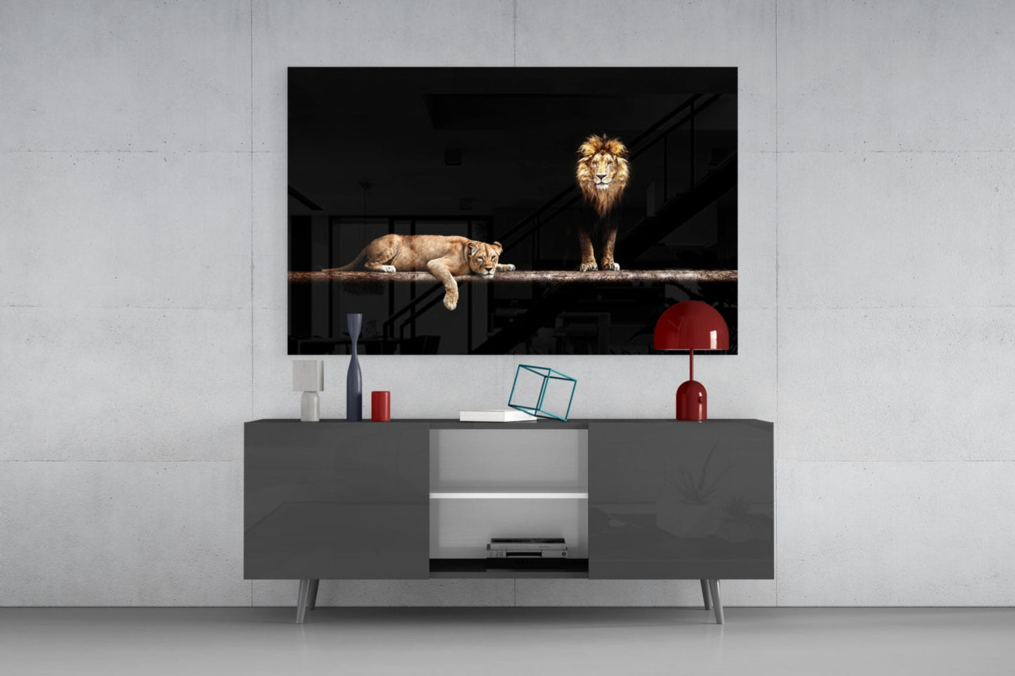 Leo Family Glass Wall Art