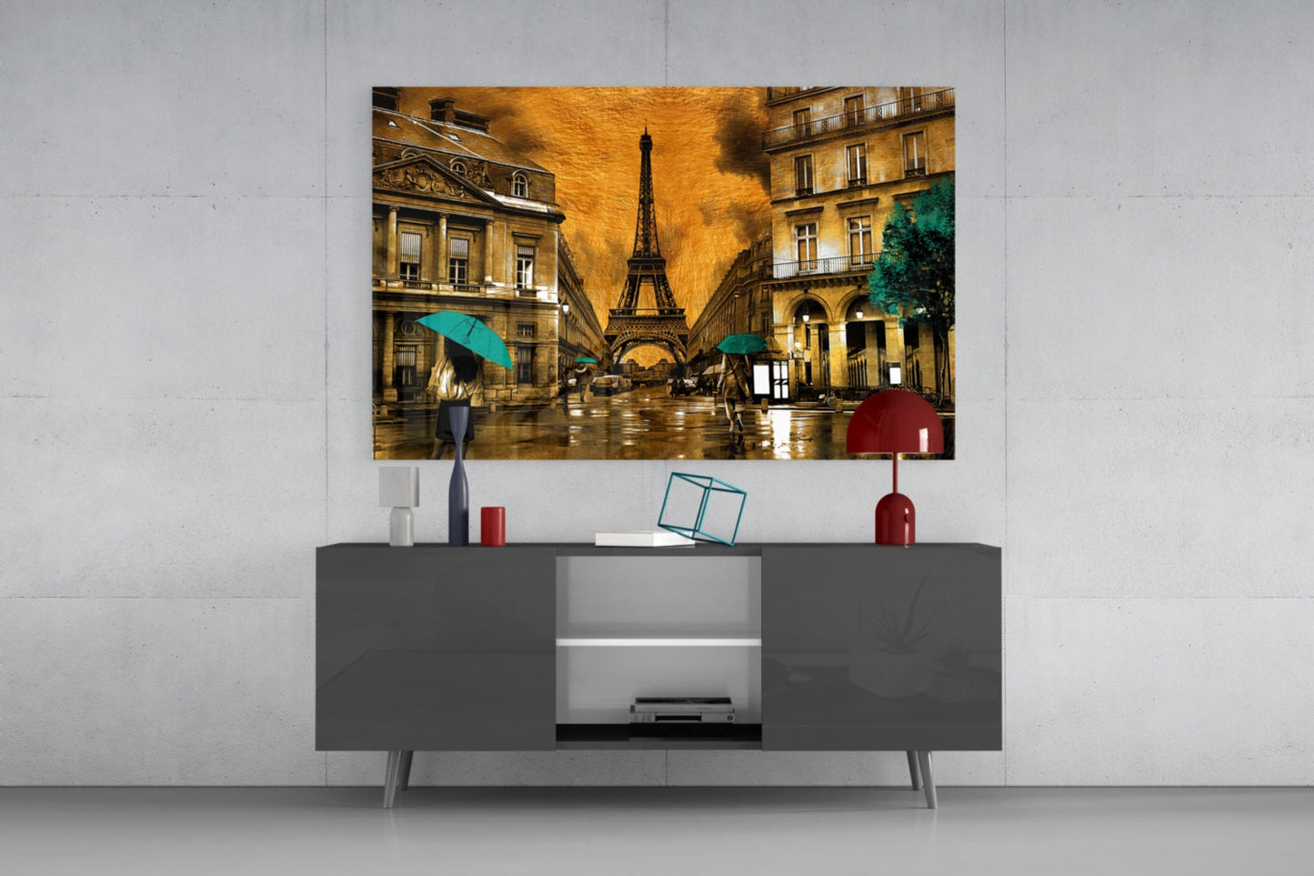 Eiffel Tower Glass Wall Art