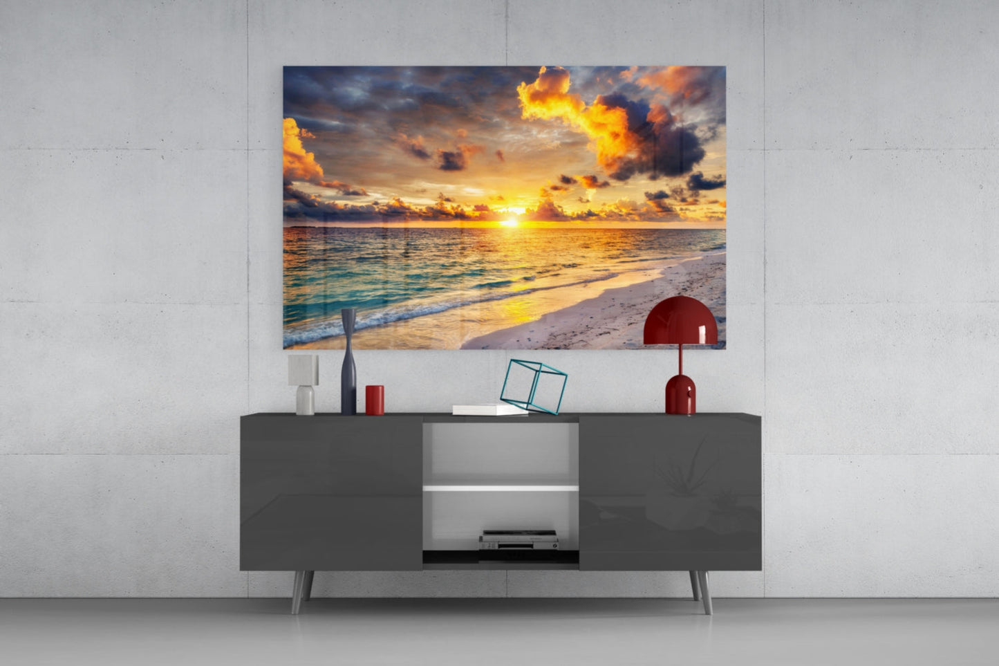 Sea View Glass Wall Art