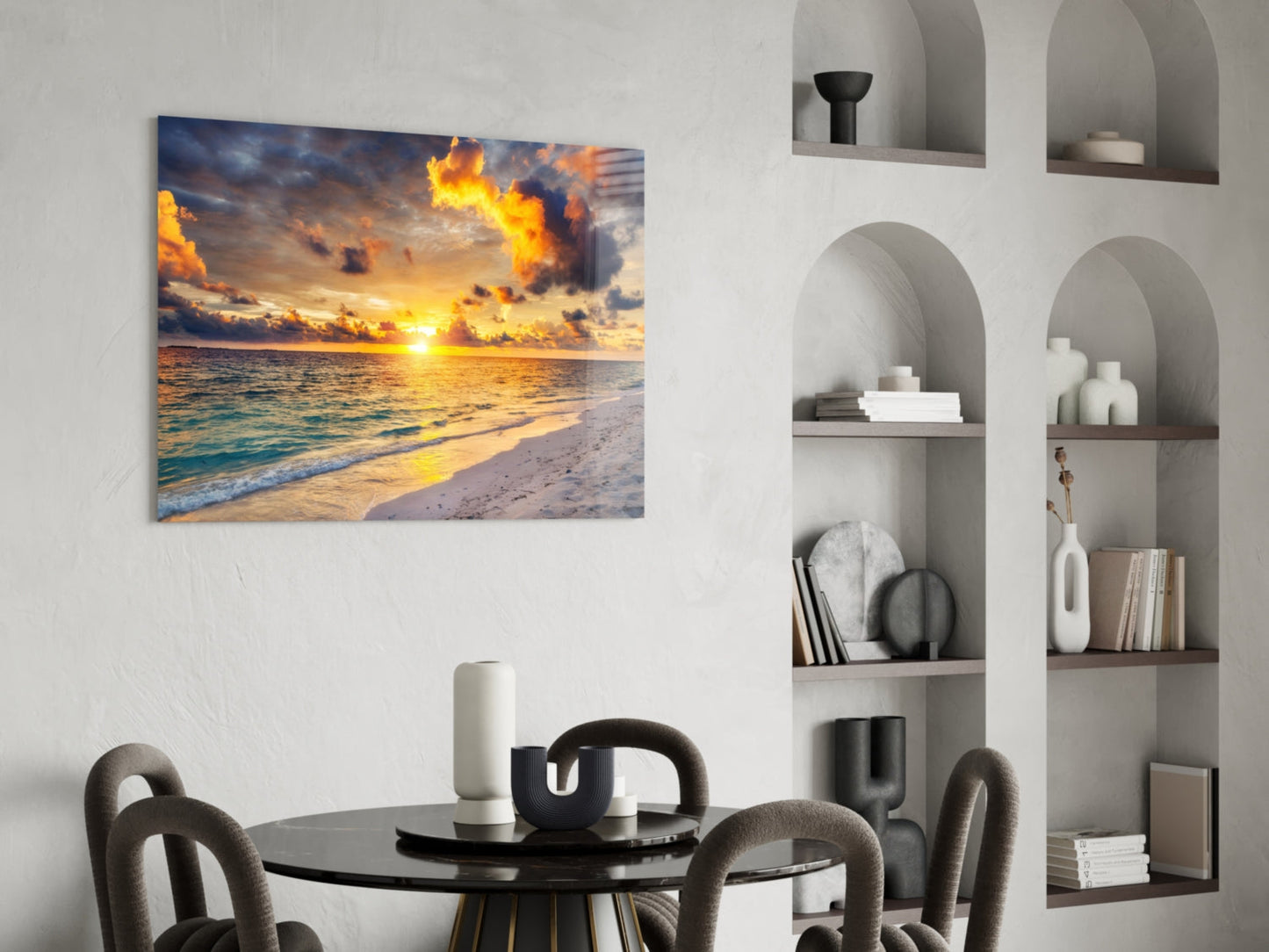 Sea View Glass Wall Art