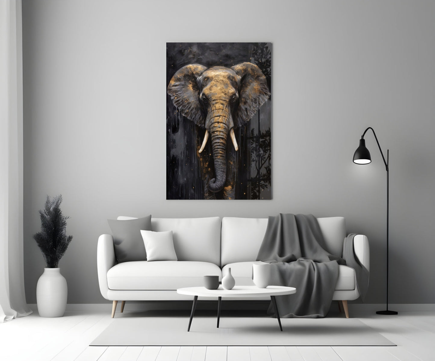Elephant Glass Wall Art