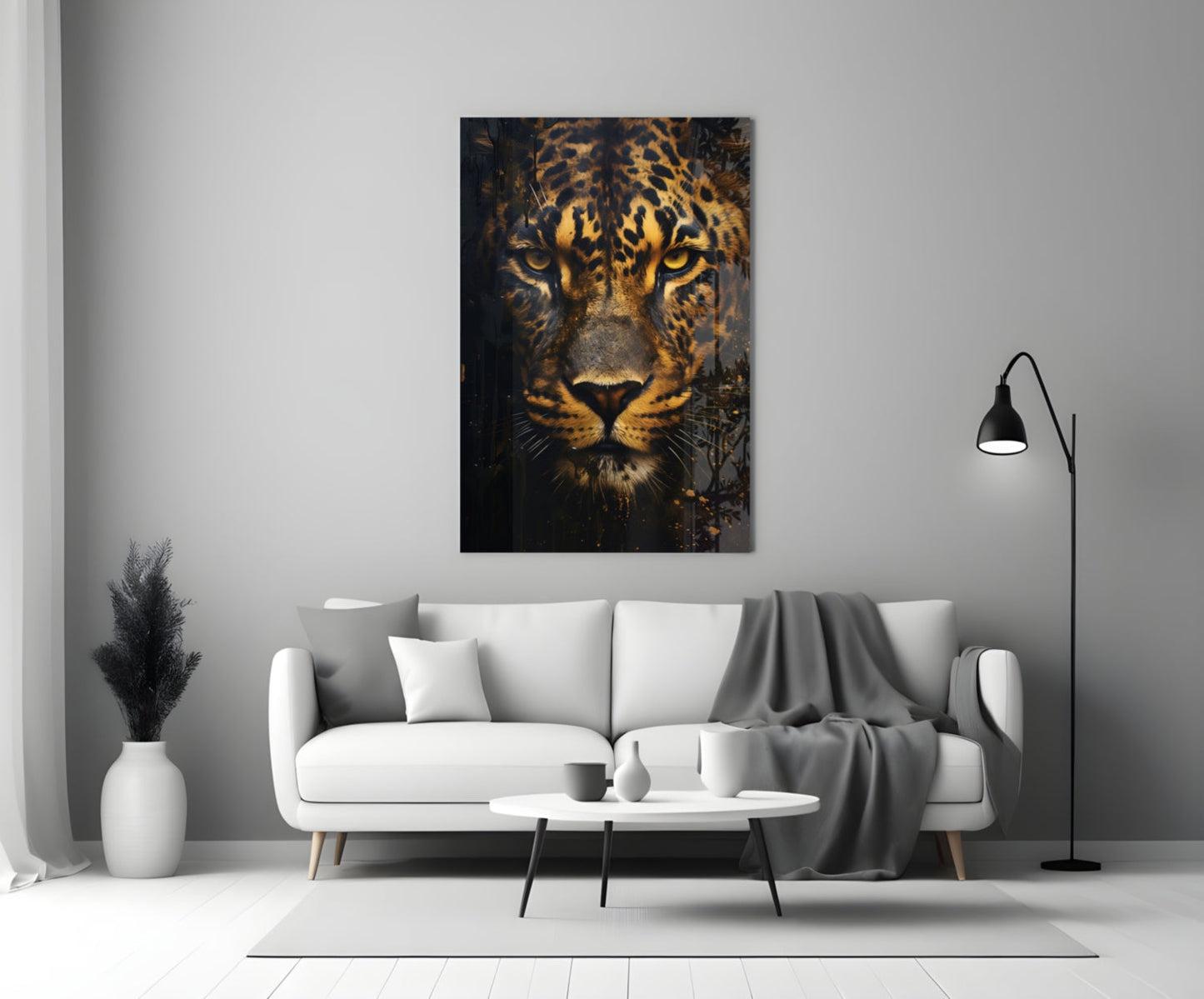 Leopard Glass Wall Art