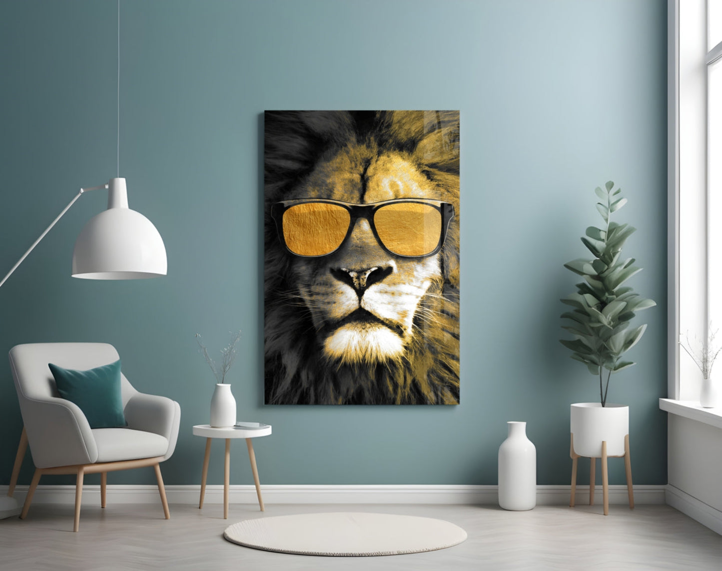 Lion Glass Wall Art-3