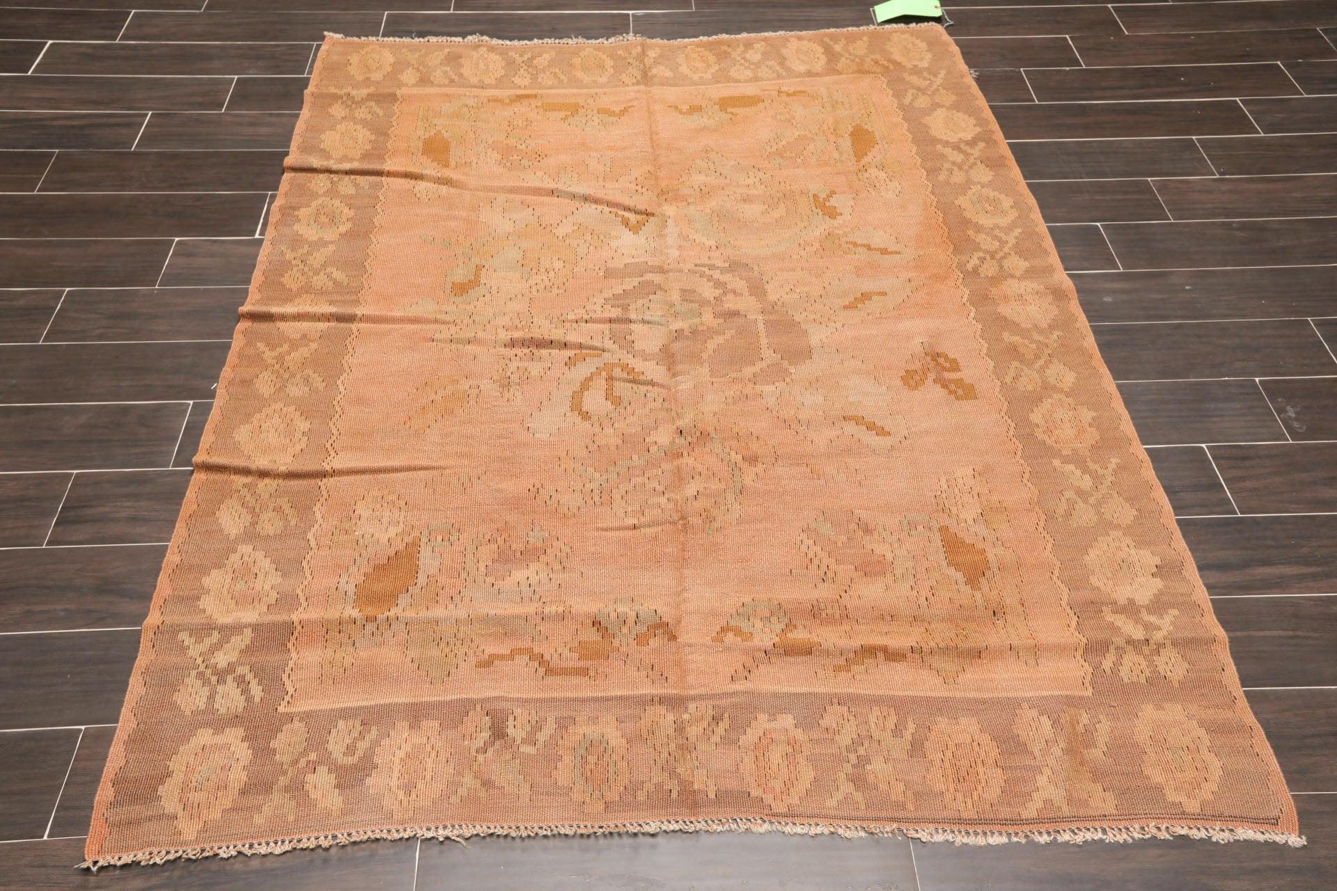 5' x 6'6" Antique Turksih Hand Knotted Wool Oriental Area Rug Traditional Rust-1